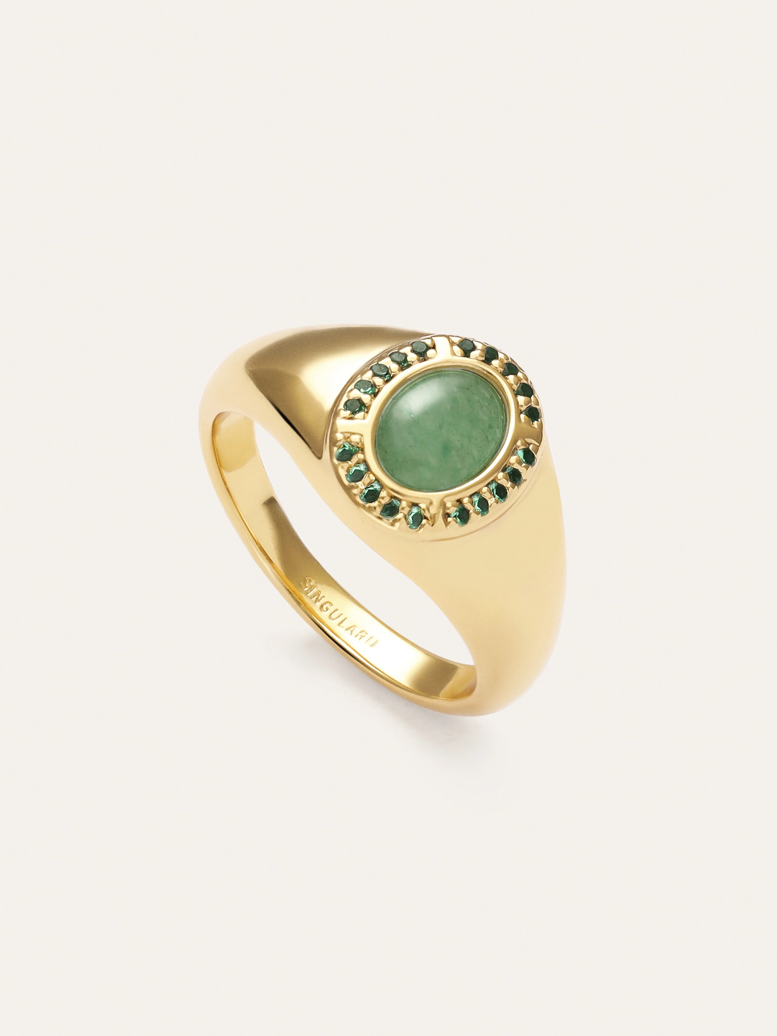 Anillo Amanda Verde Baño Oro - Image 3