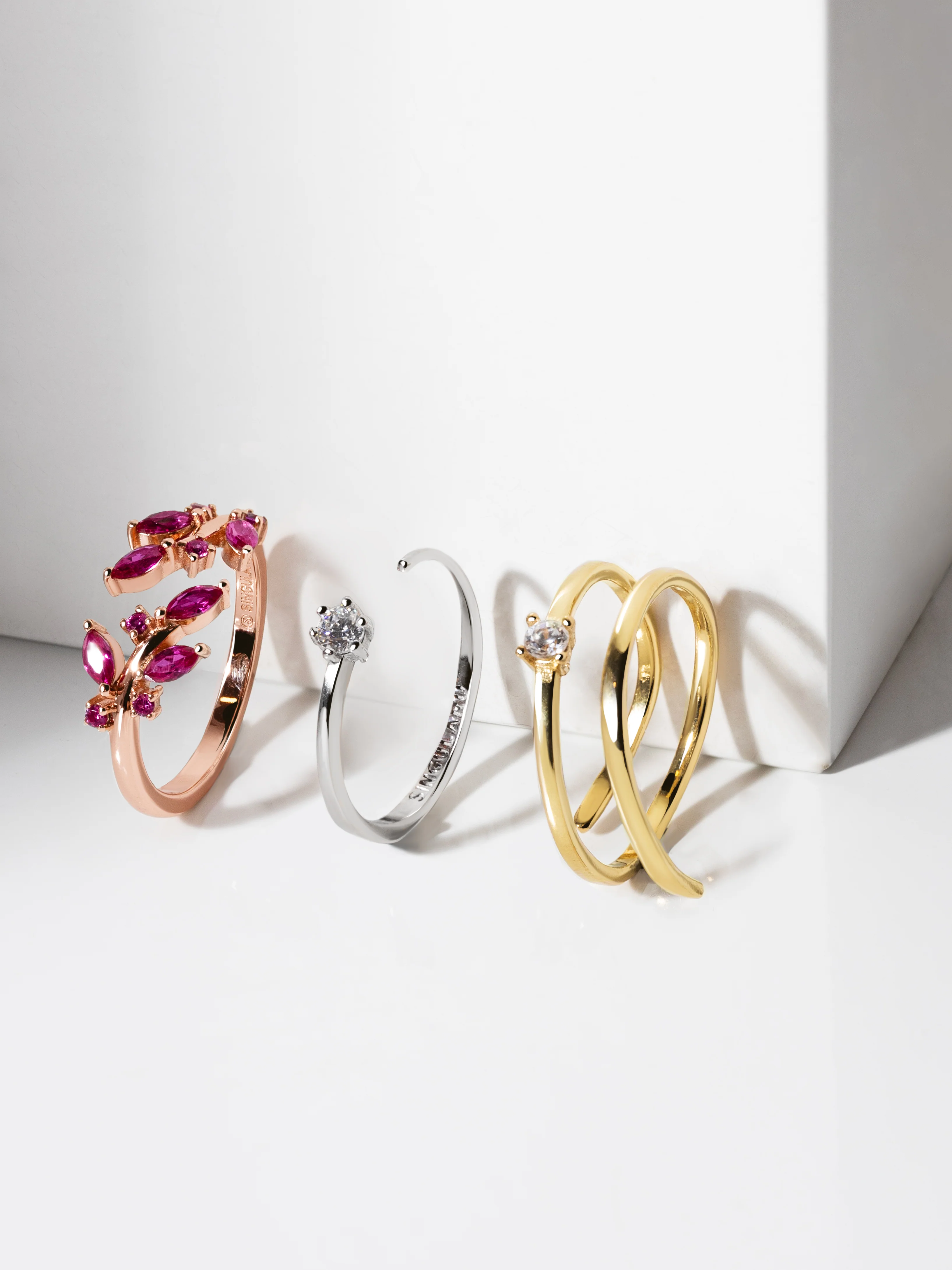Anillo Buganvilla Raspberry Plata Baño Oro Rosa - Image 7