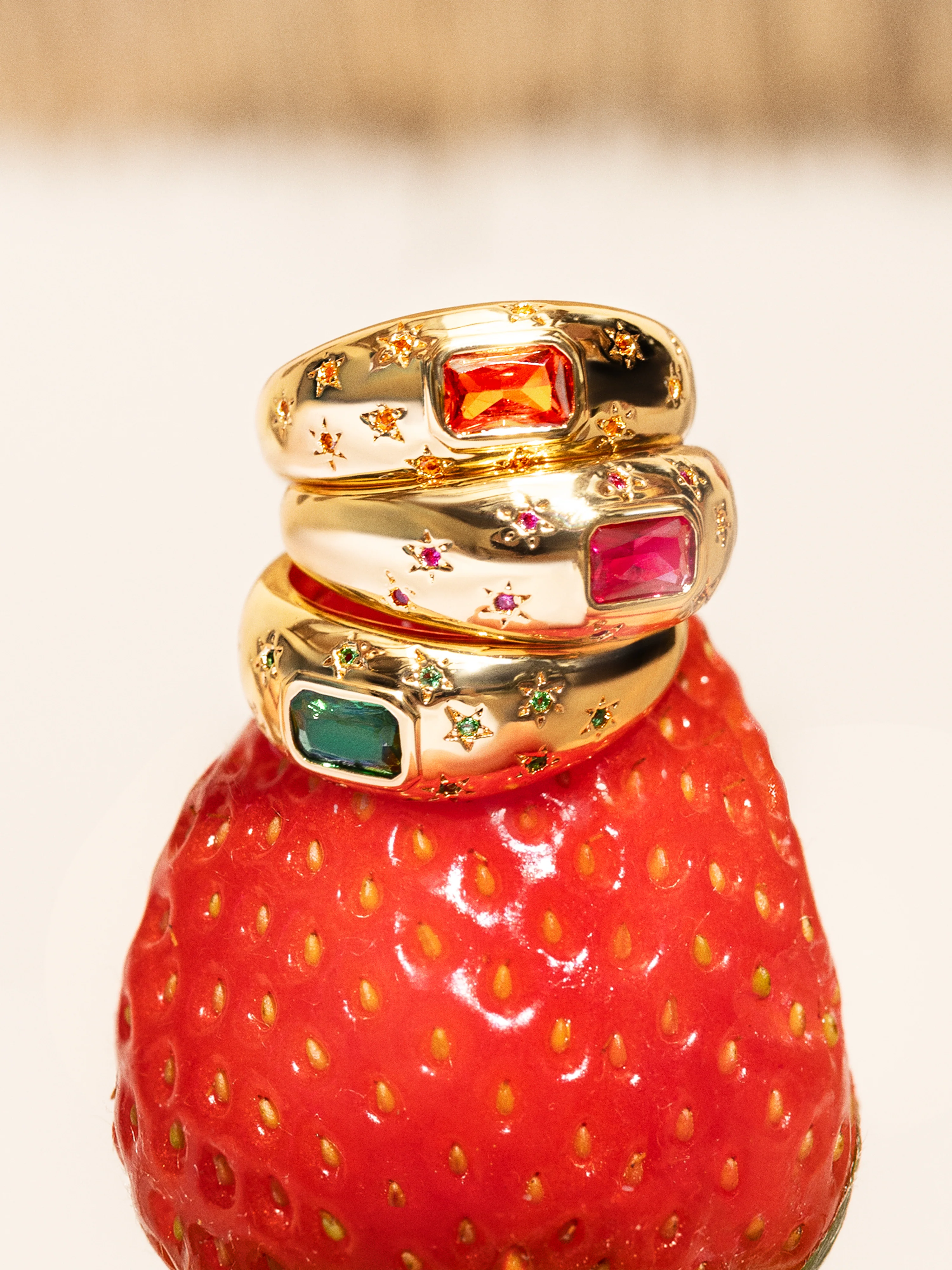 Anillo Charlotte Naranja Baño Oro - Image 5