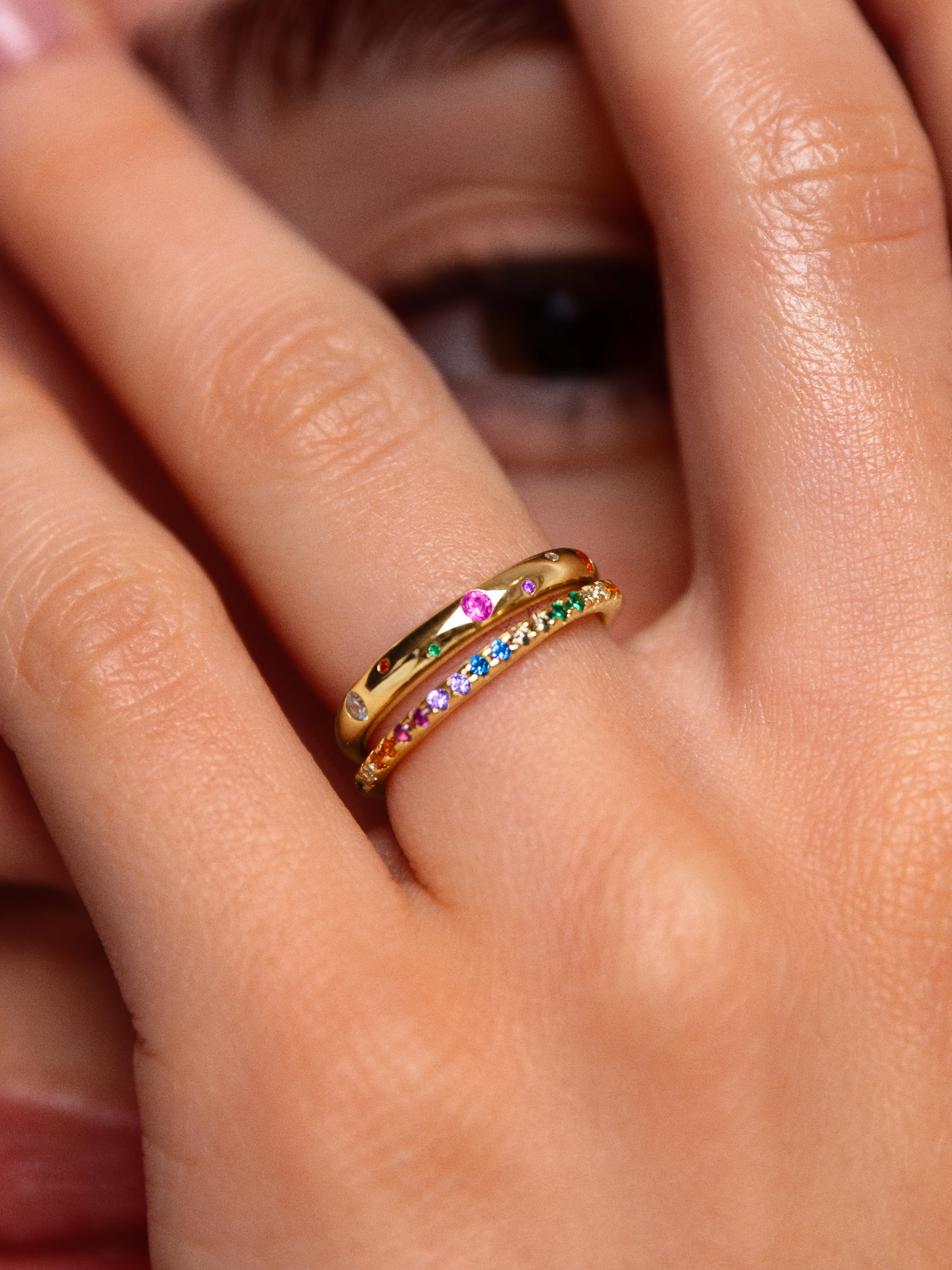 Anillo Colors Space Plata Baño Oro - Image 4