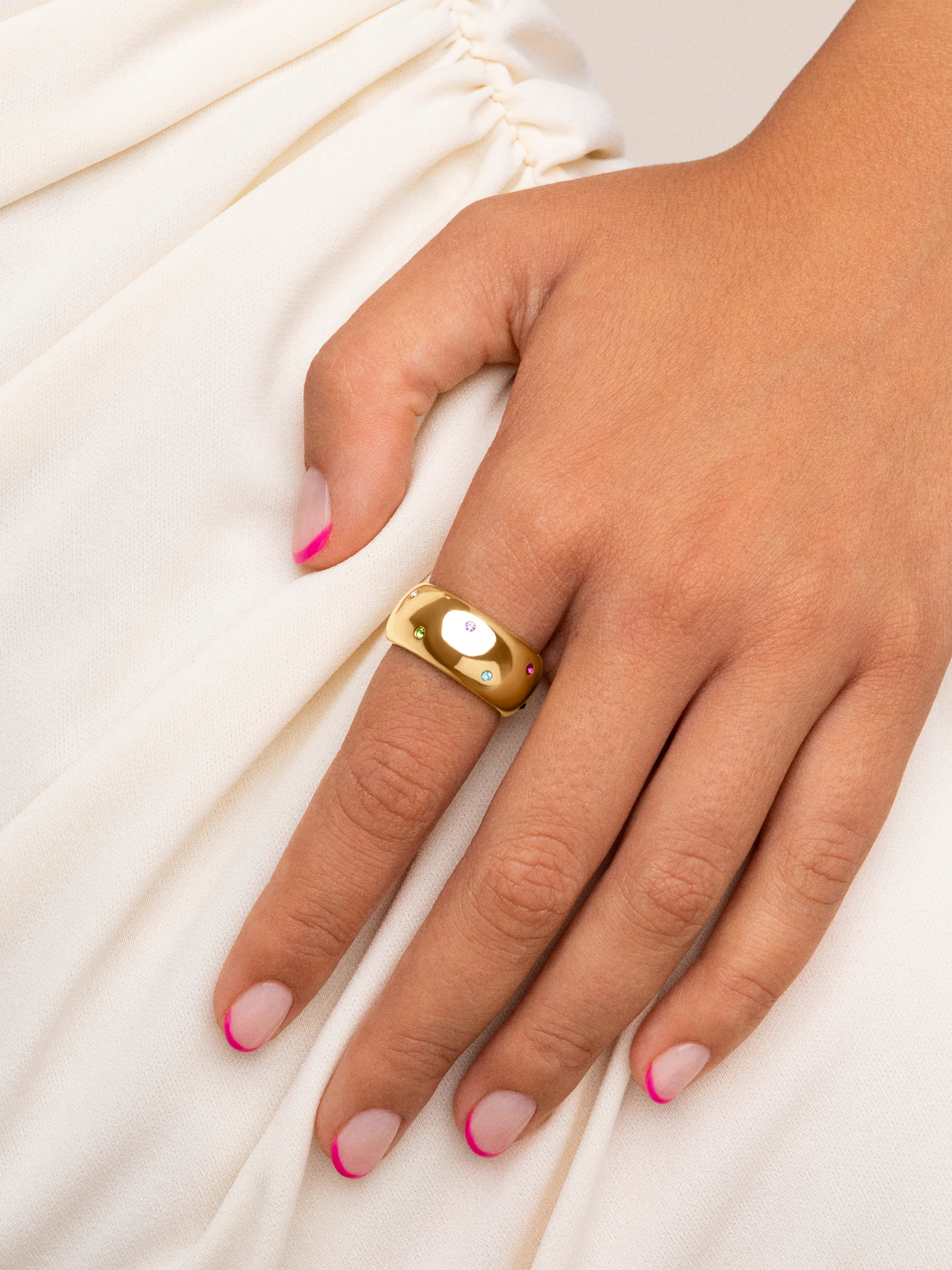 Anillo Curve Rainbow Baño Oro - Image 2