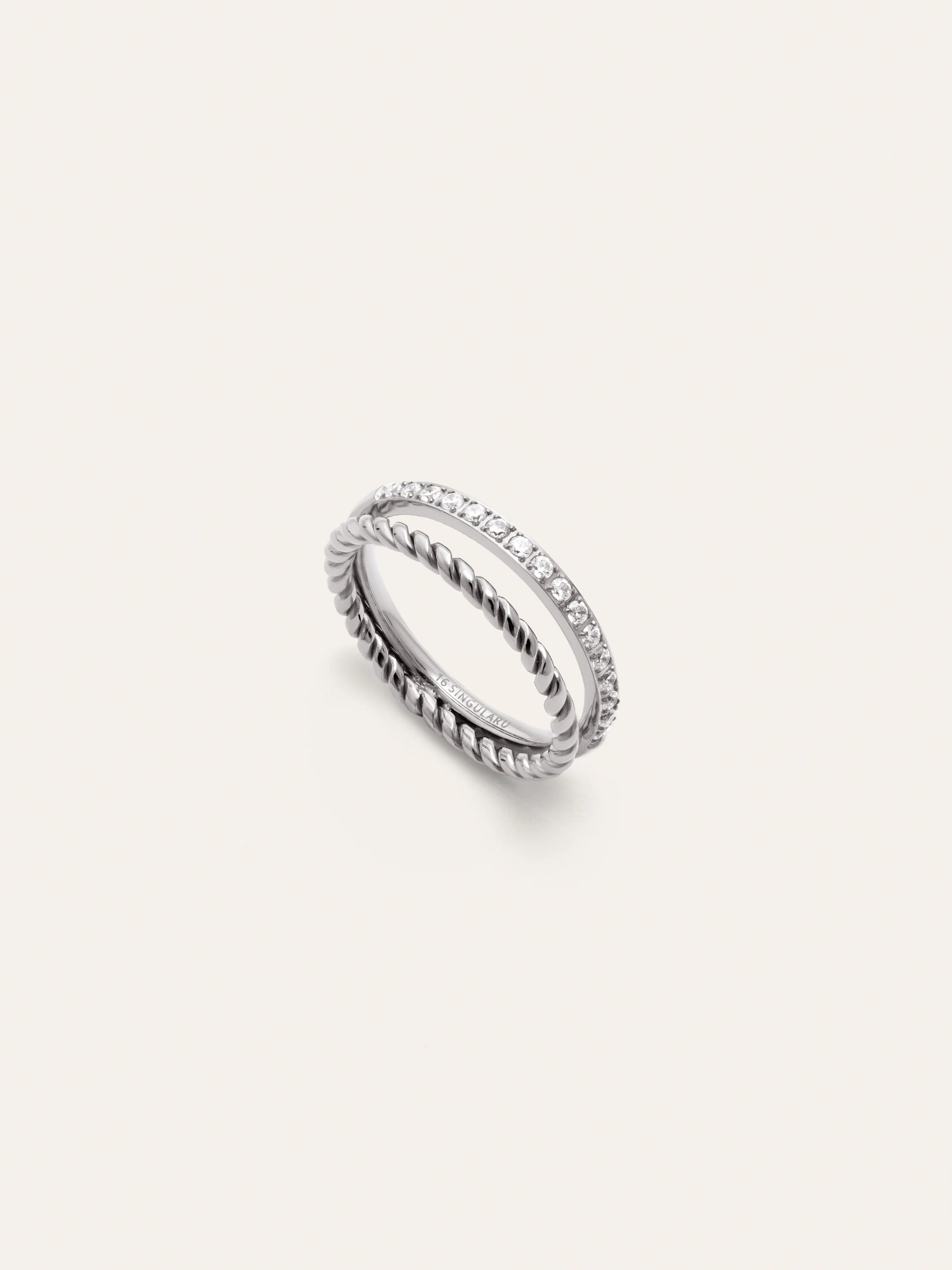 Anillo Doble Tressia Spark Acero - Image 3