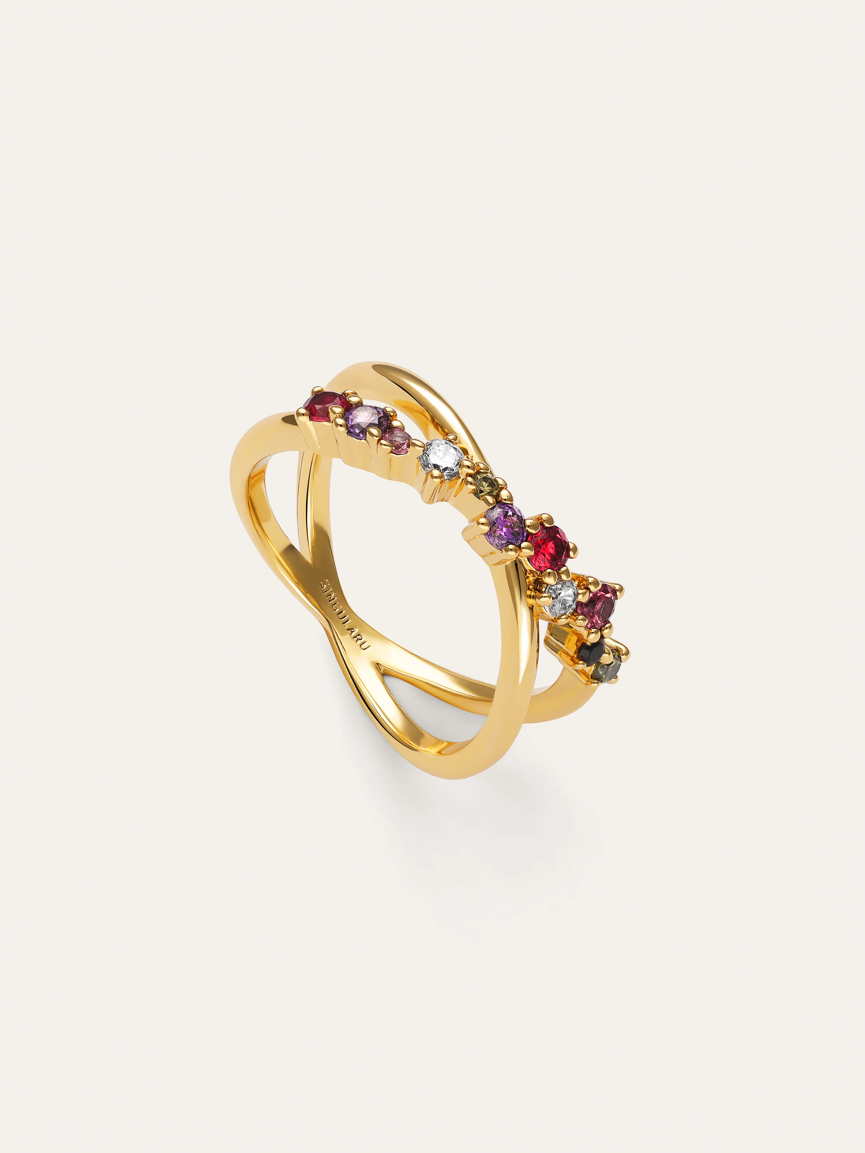 Anillo Estelar Cross Baño Oro - Image 3