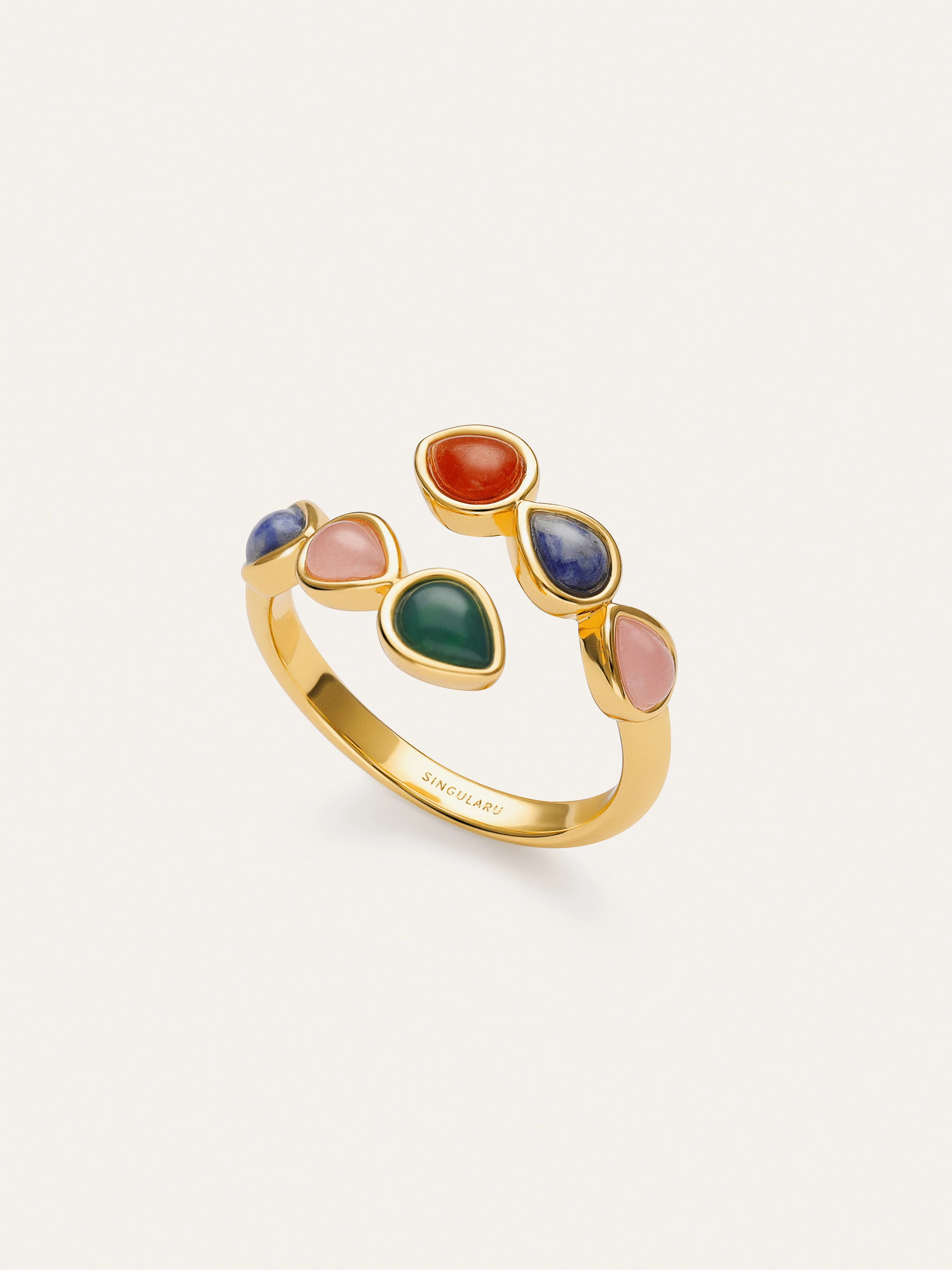 Anillo Gota Stones Baño Oro - Image 3