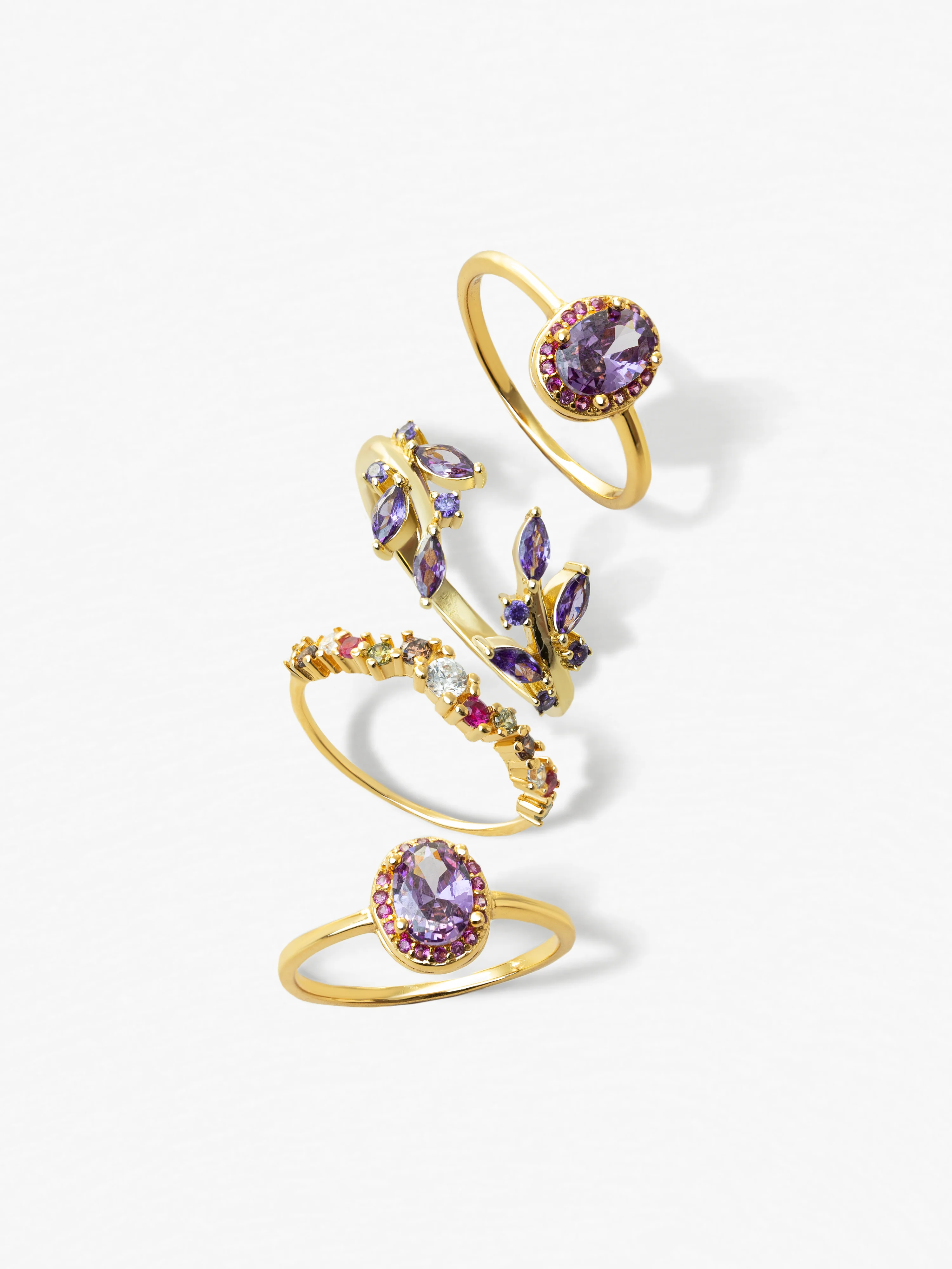 Anillo Grape Colors Plata Baño Oro - Image 5