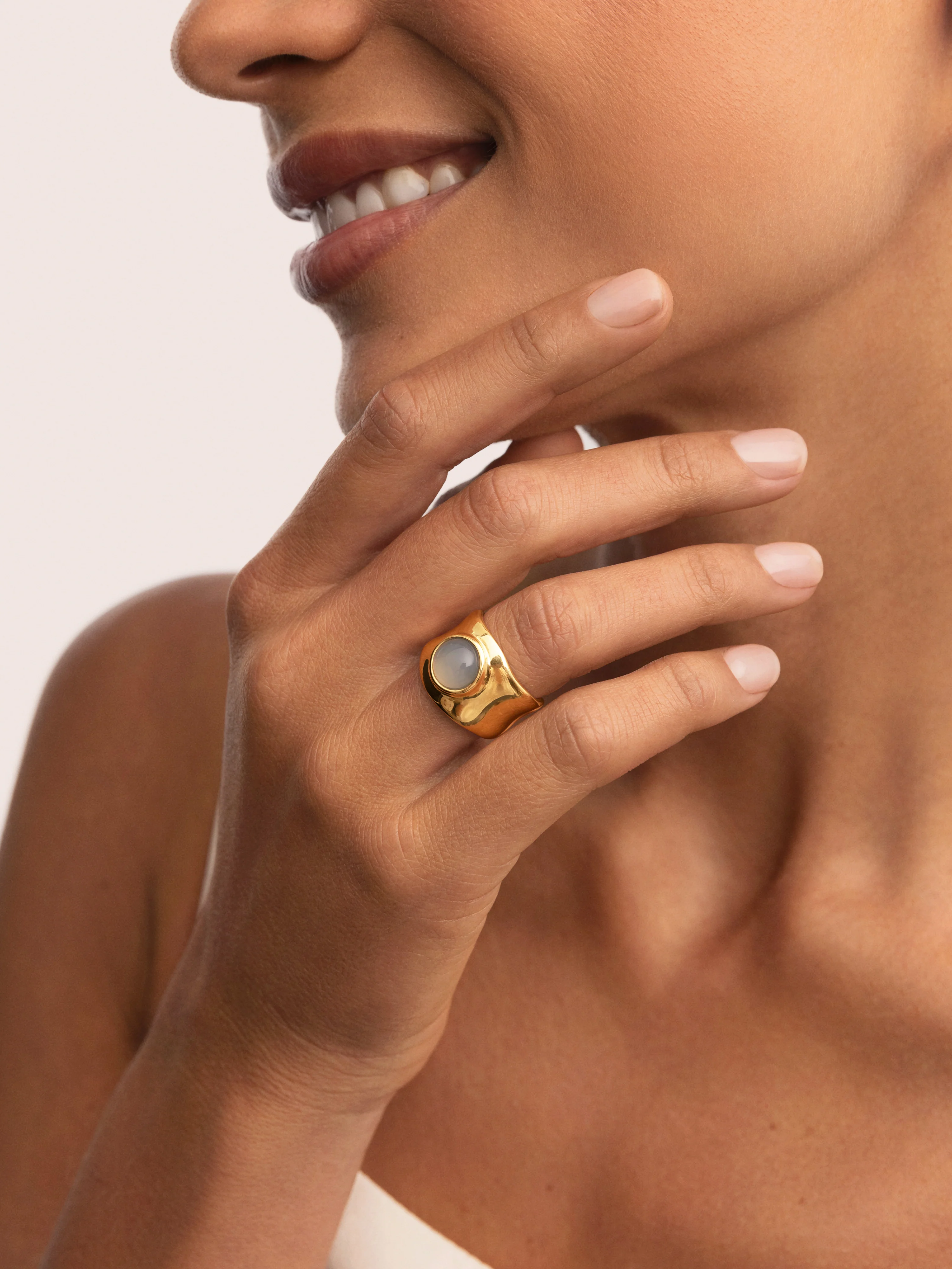 Anillo My Blue Stone Baño Oro - Image 2
