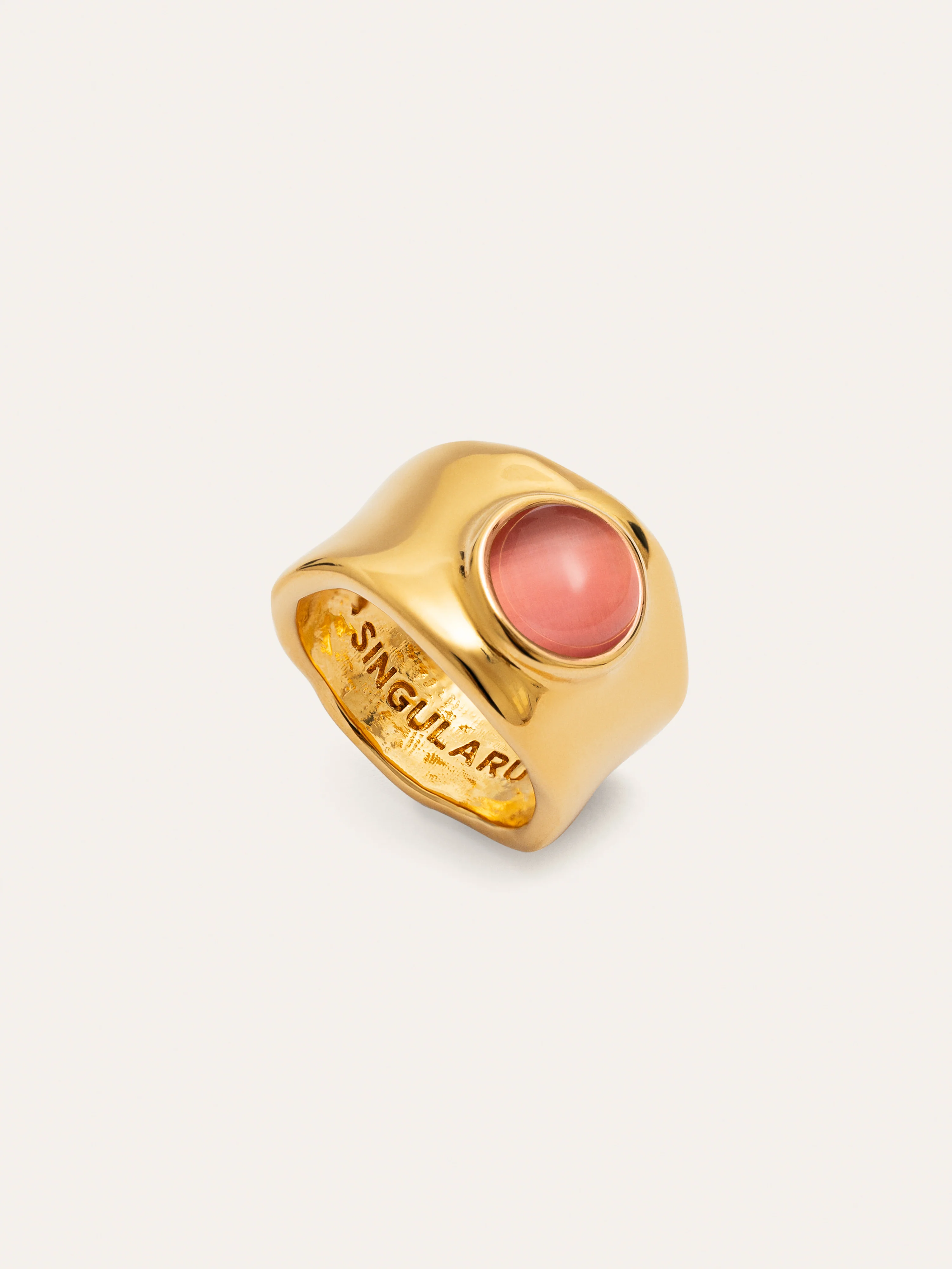 Anillo My Pink Stone Baño Oro - Image 3