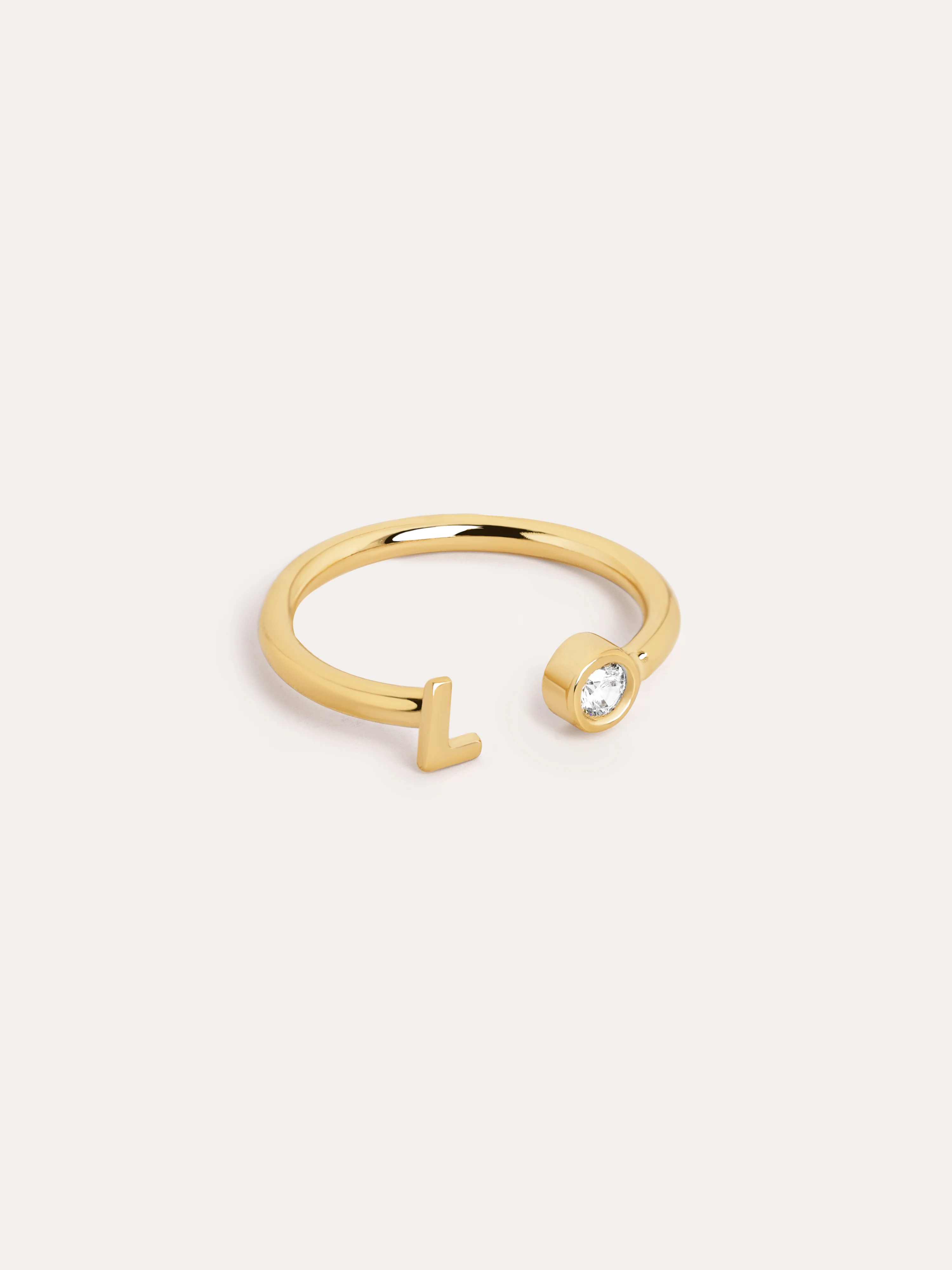 Anillo Personalizado Letter Spark Plata Baño Oro - Image 18