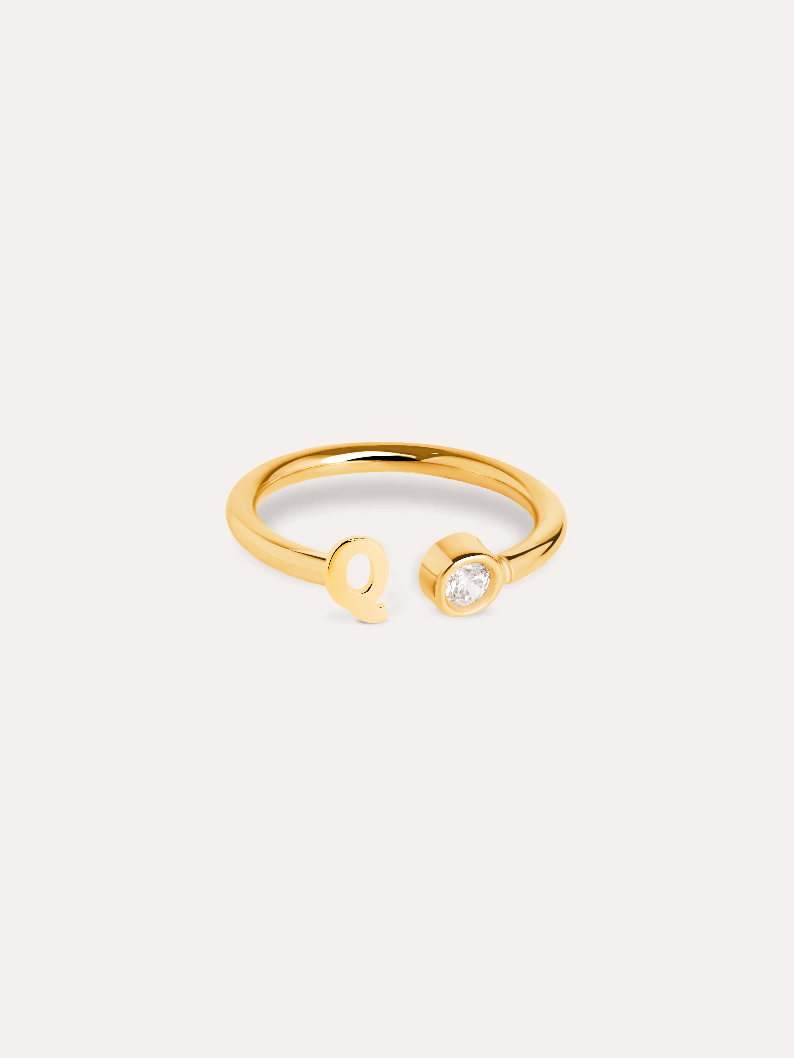 Anillo Personalizado Letter Spark Plata Baño Oro - Image 23