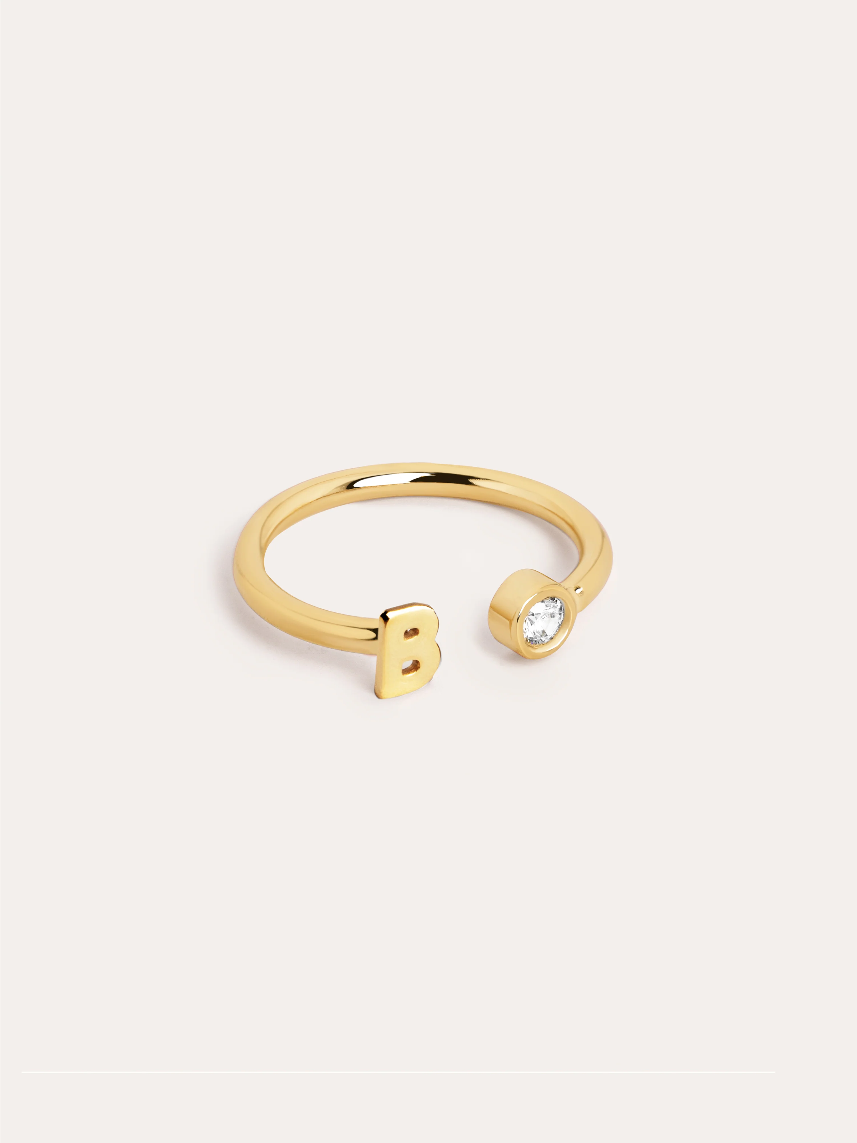 Anillo Personalizado Letter Spark Plata Baño Oro - Image 7