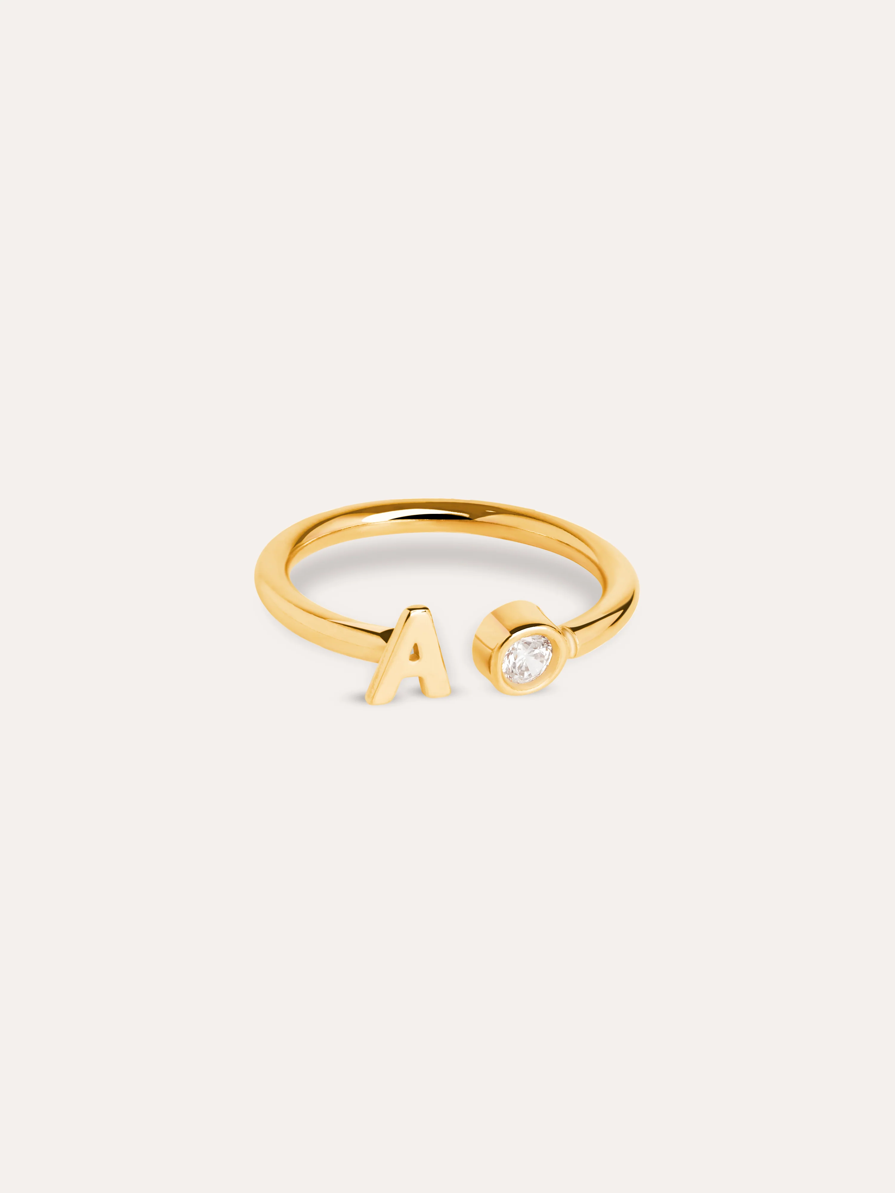 Anillo Personalizado Letter Spark Plata Baño Oro - Image 8