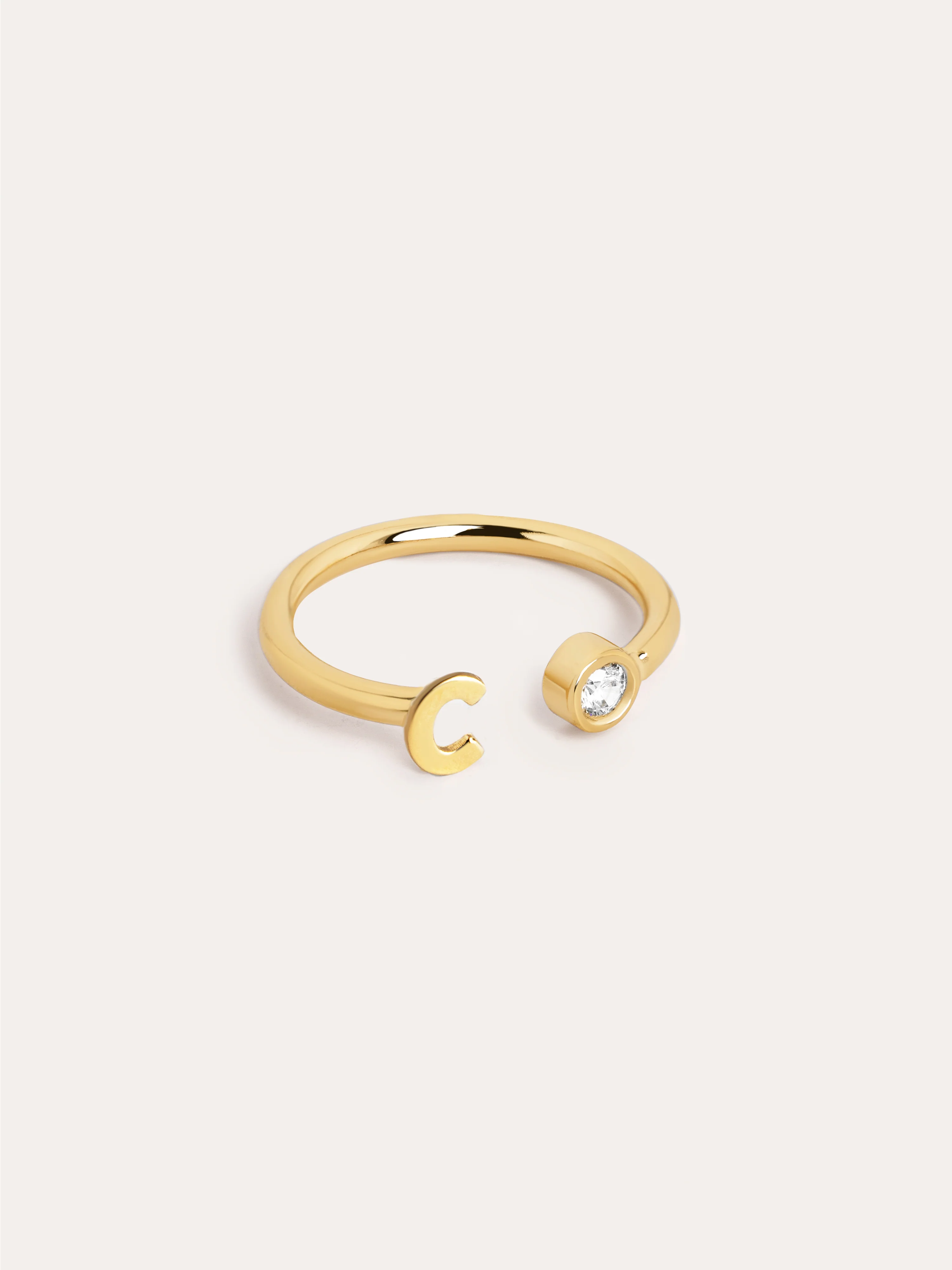 Anillo Personalizado Letter Spark Plata Baño Oro - Image 9