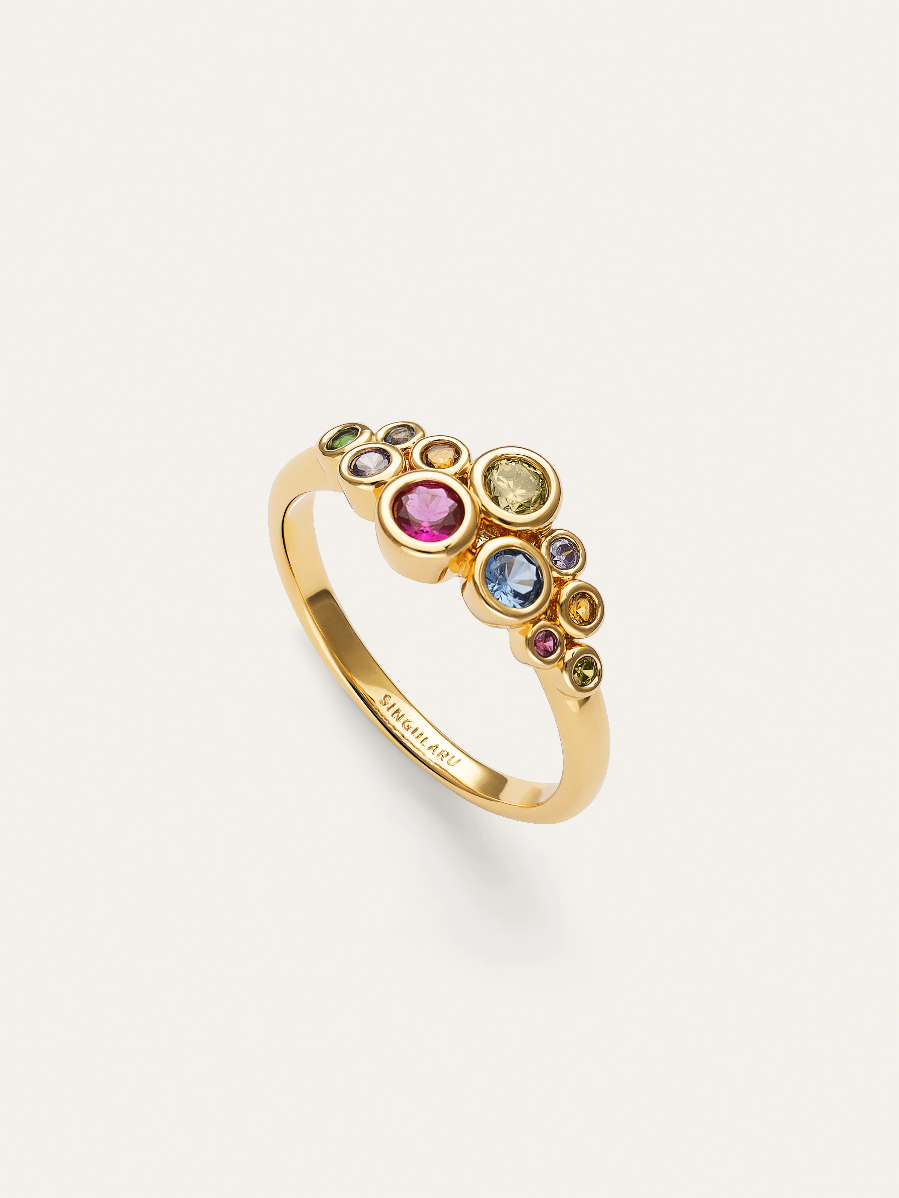 Anillo Rainbow Bubbles Baño Oro - Image 3