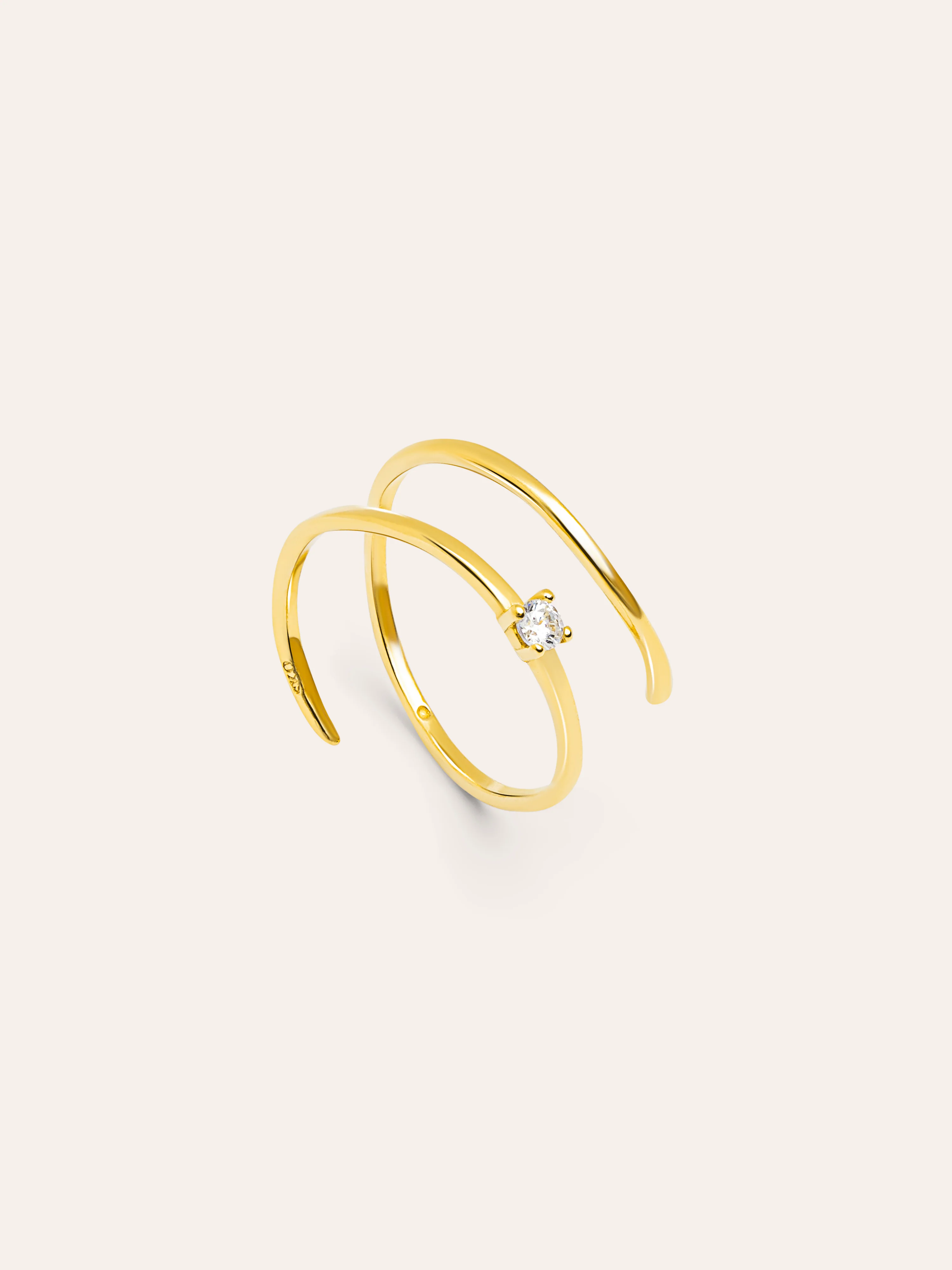 Anillo Spiral Spark Plata Baño Oro - Image 3