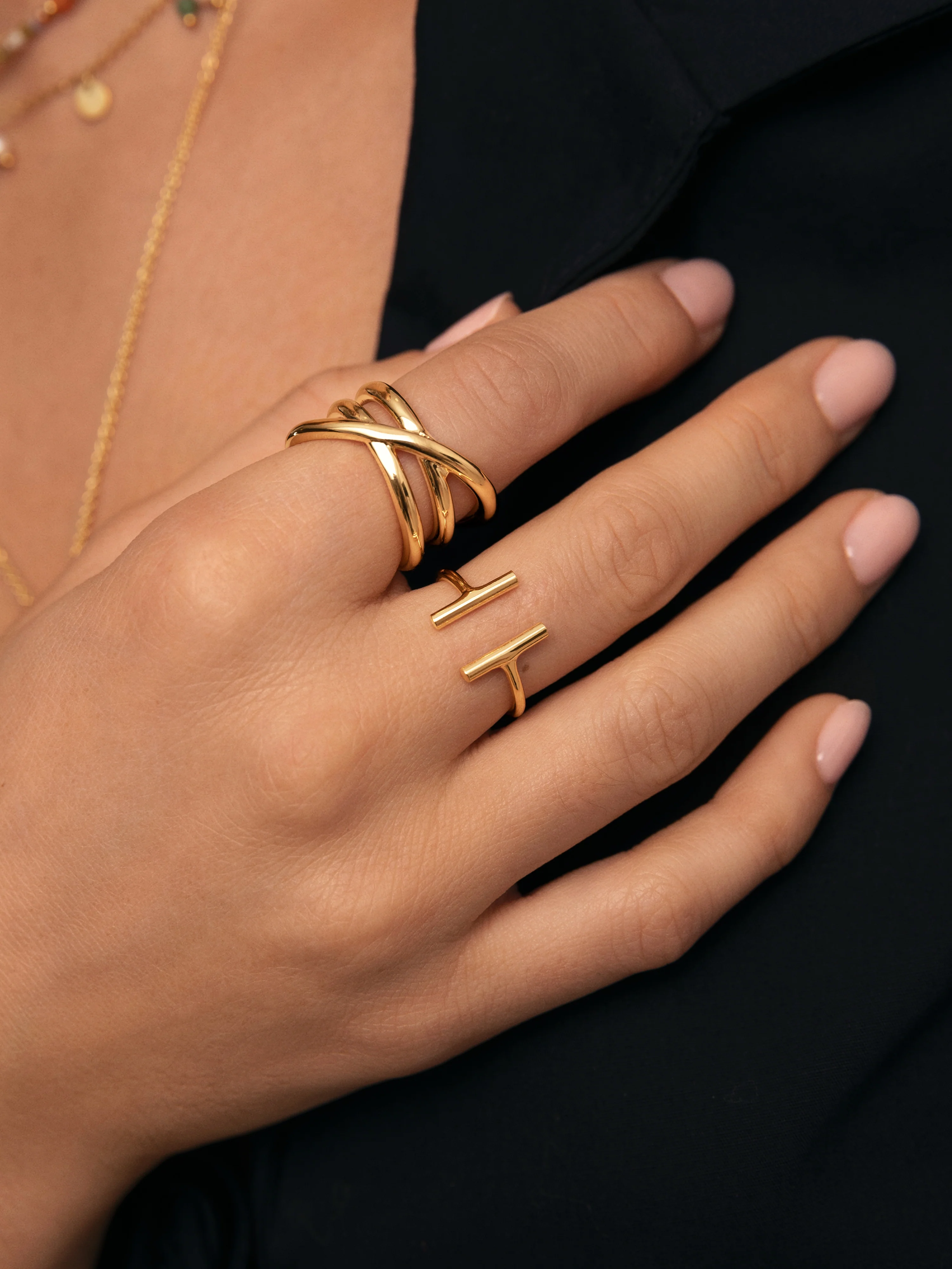 Anillo Sticks Plata Baño Oro - Image 4