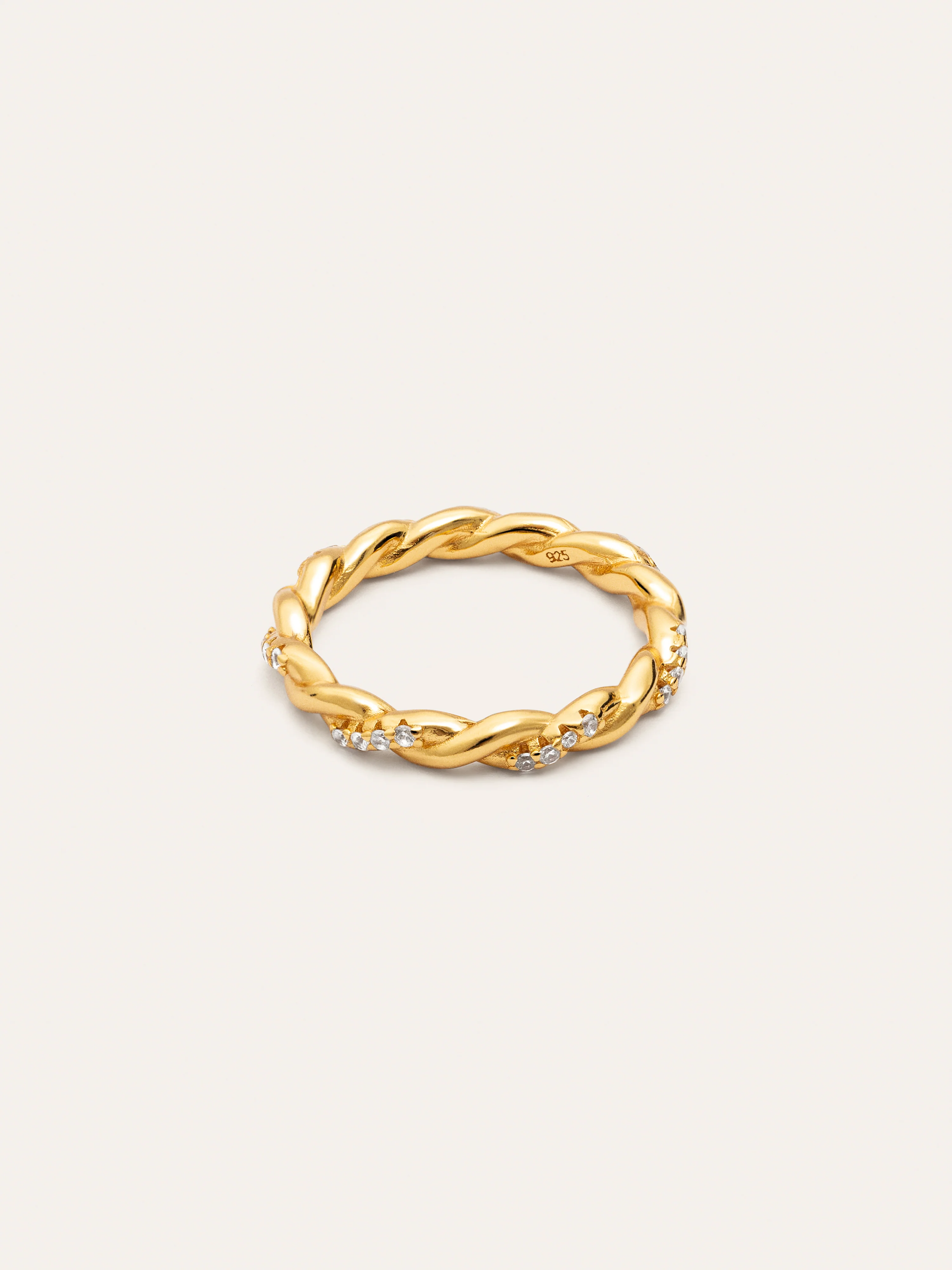 Anillo Tressia Plata Baño Oro