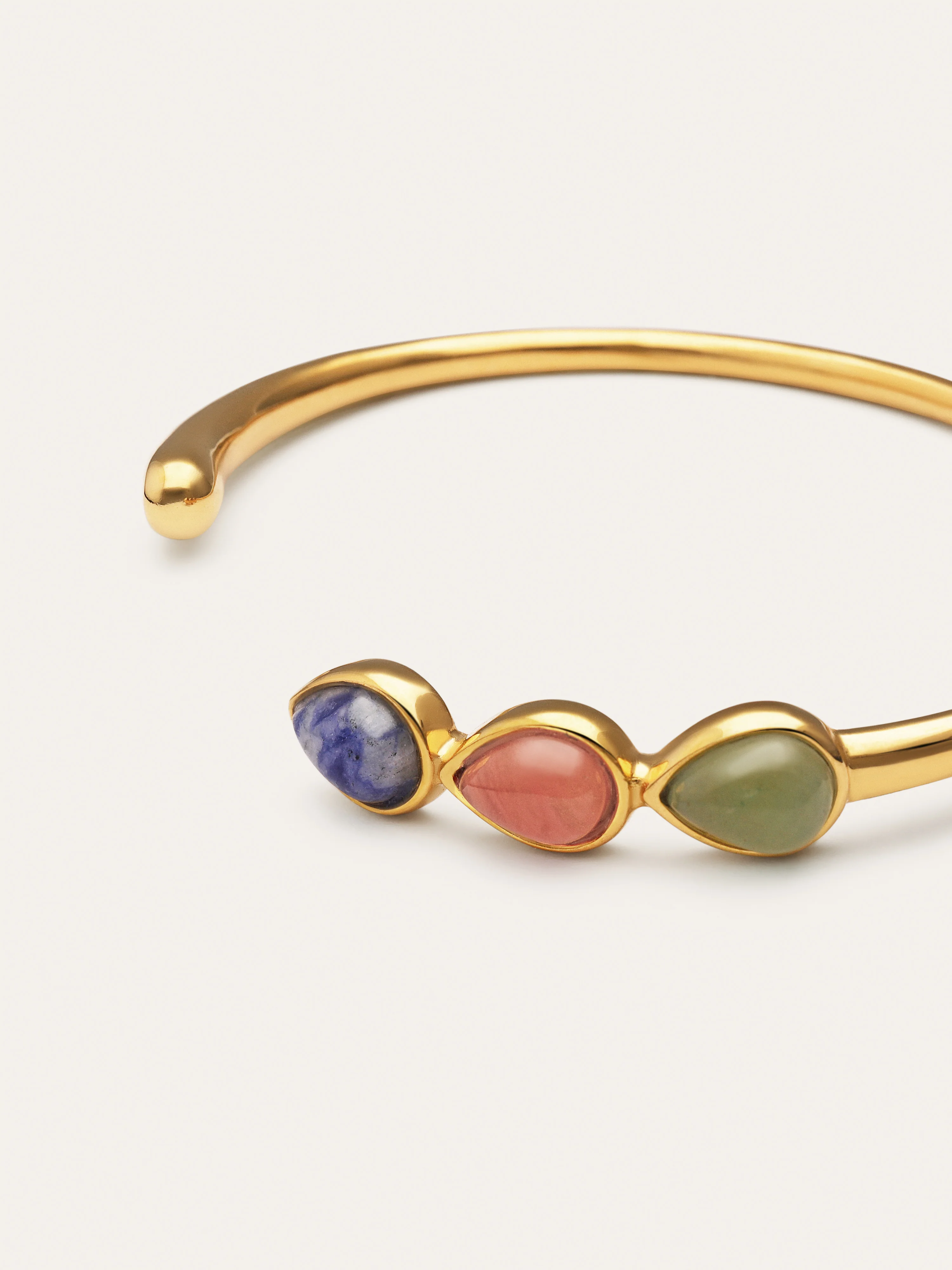 Brazalete Gota Stones Acero Baño Oro - Image 3