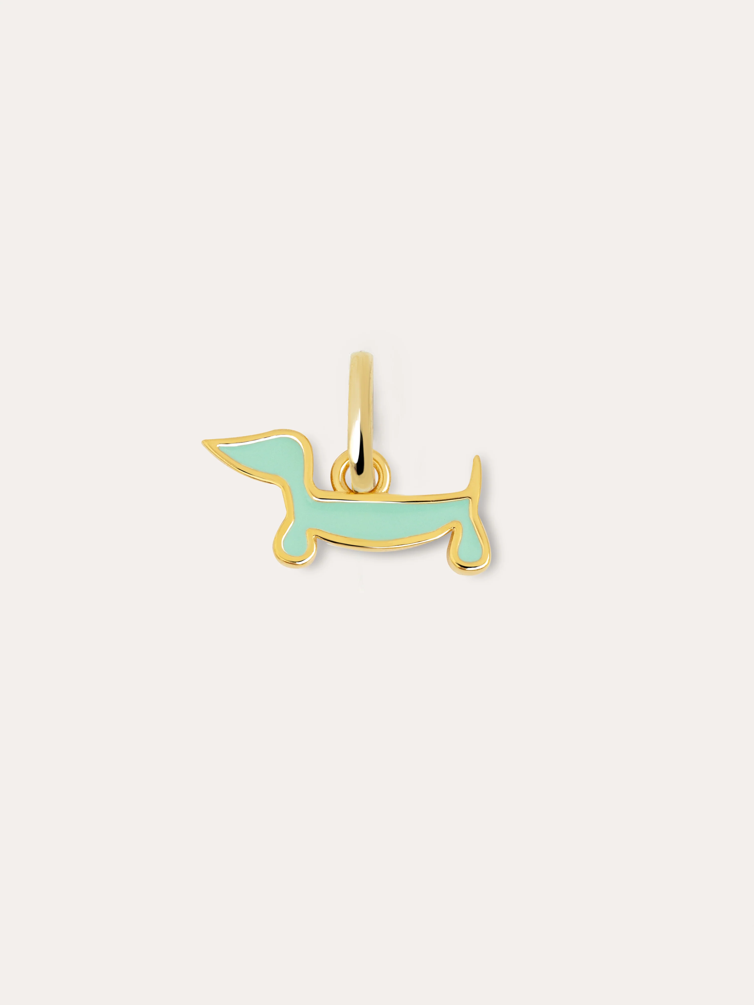 Charm Mini Perro Teckel Enamel Sky Baño Oro - Image 7