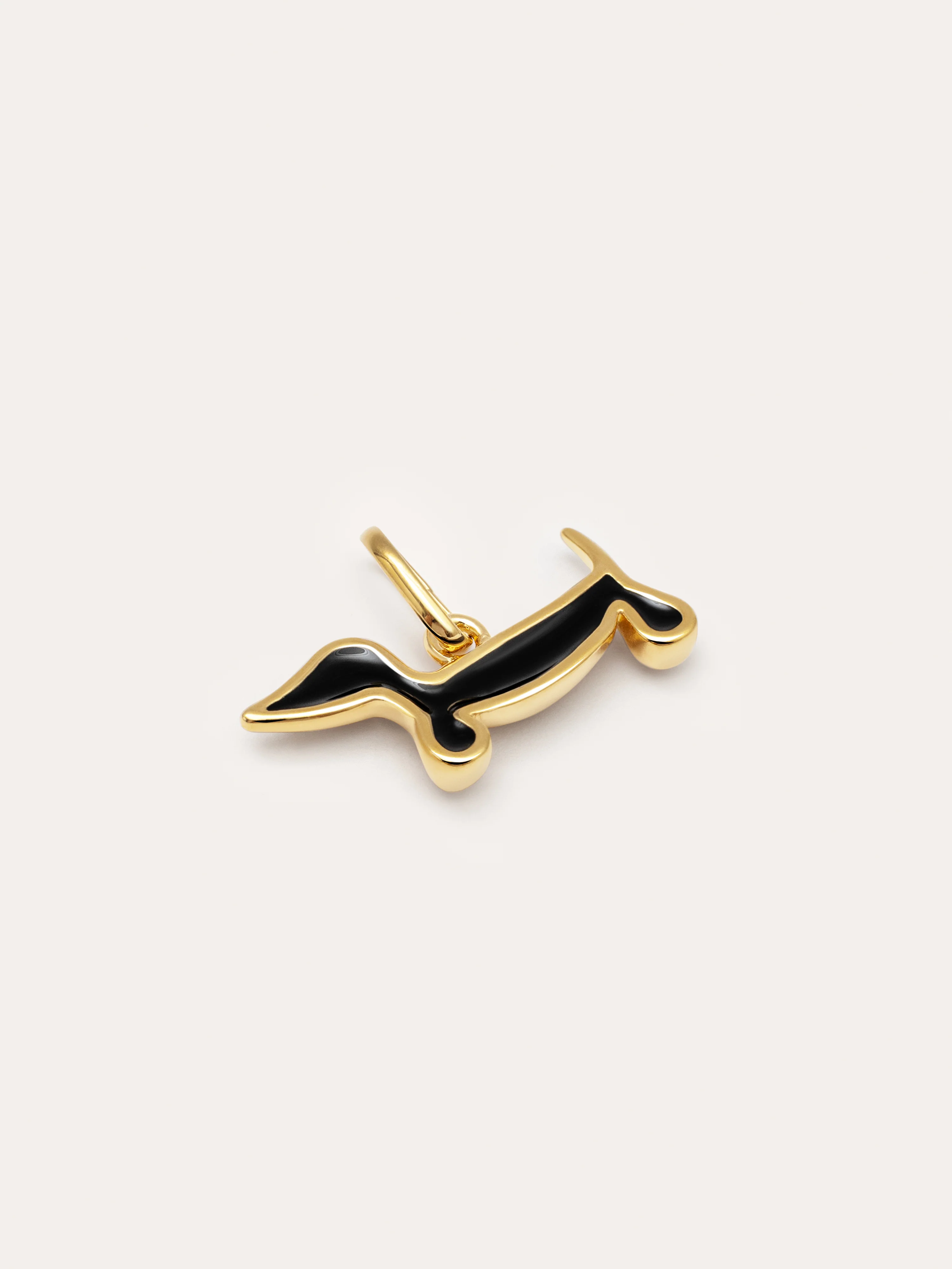 Charm Perro Teckel Enamel Black Baño Oro - Image 5