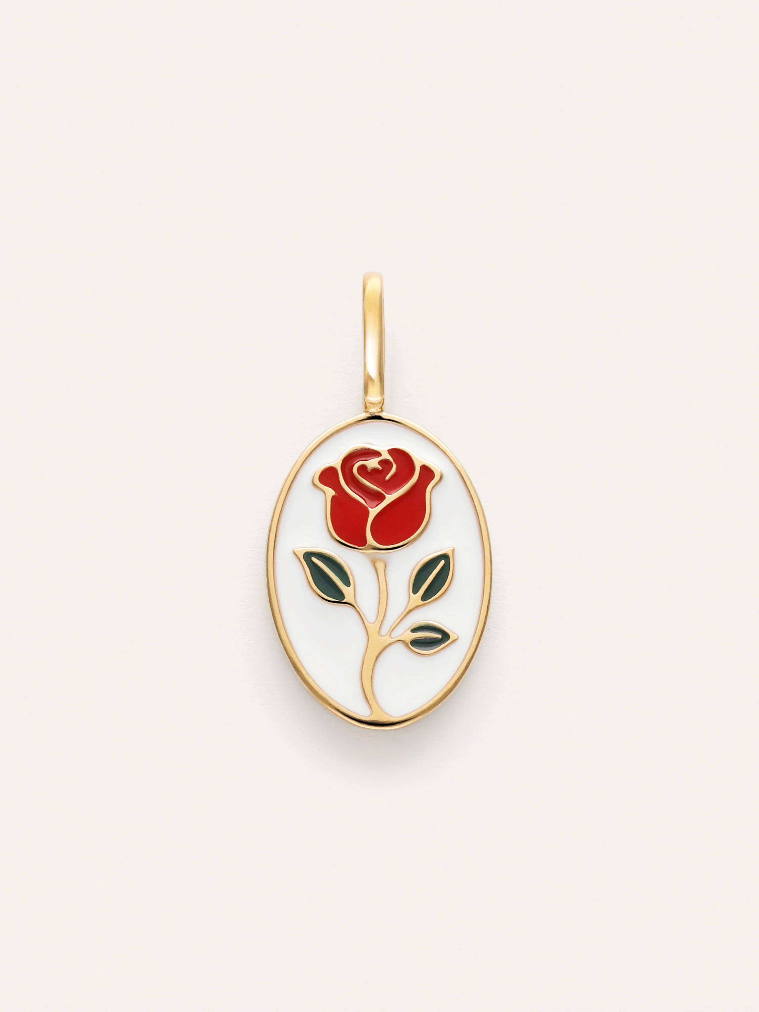 Charm Rosa Enamel Baño Oro
