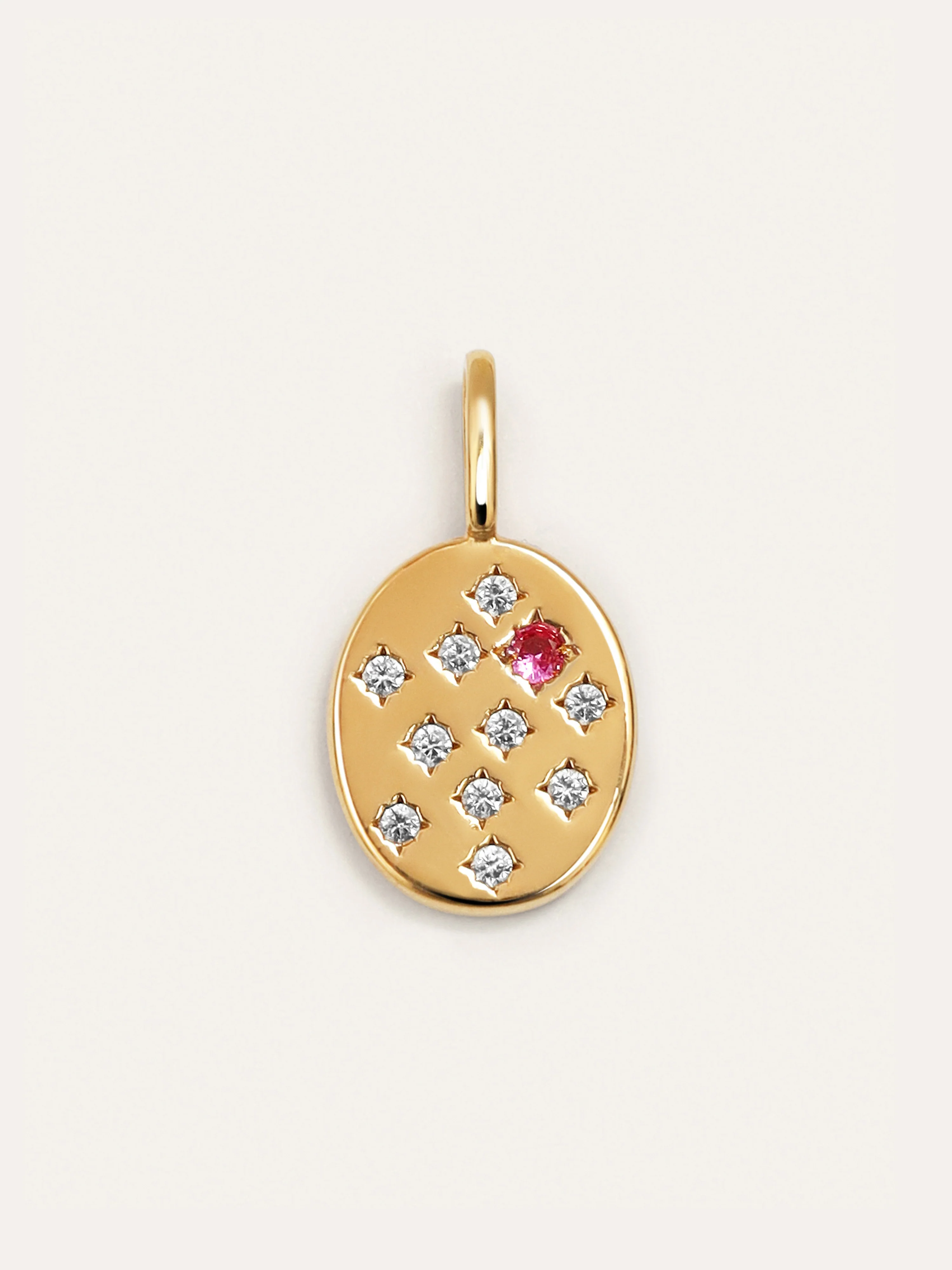 Charm Sello Rosa Baño Oro