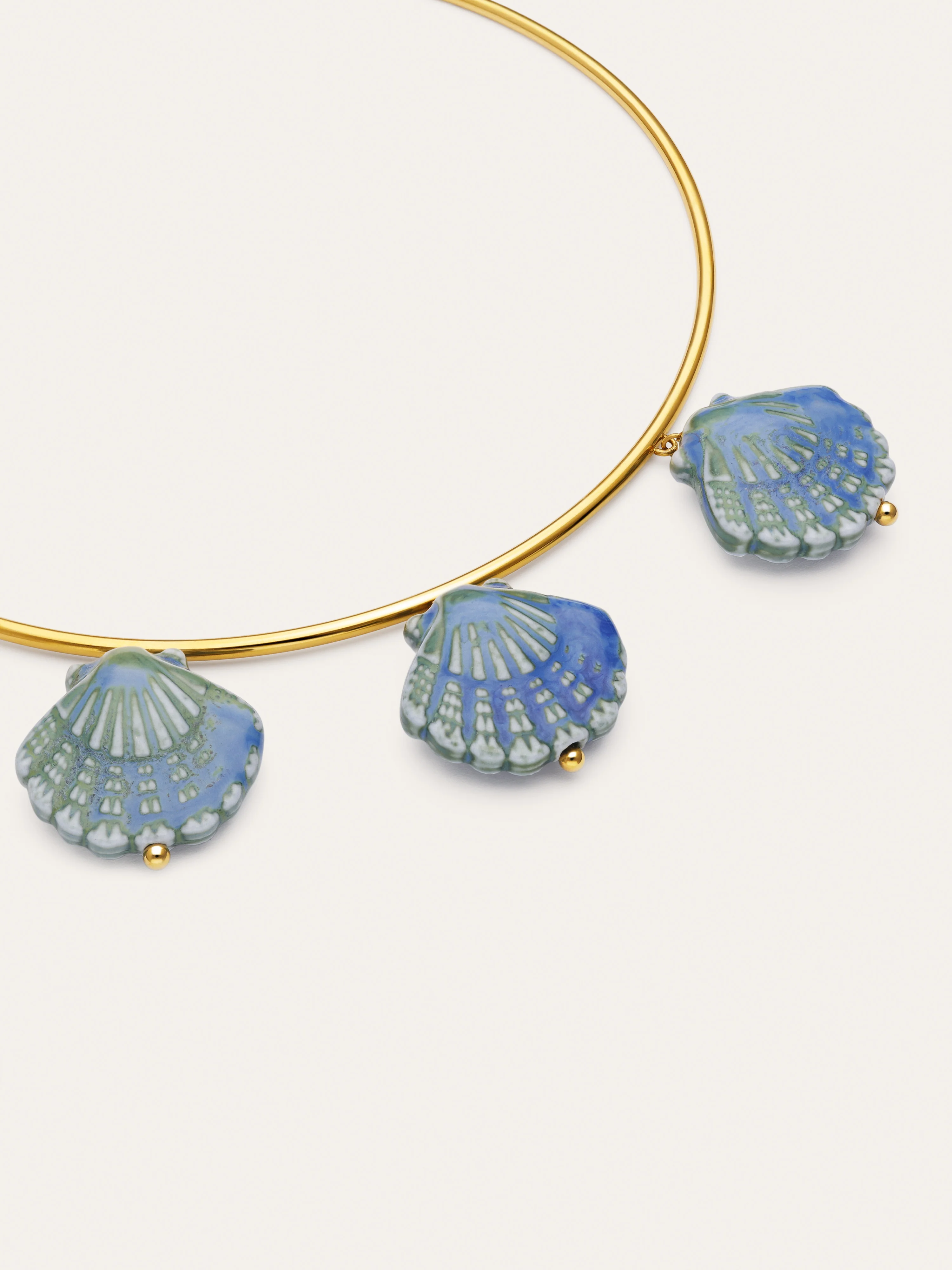 Choker Shelly Blue Acero Baño Oro - Image 3