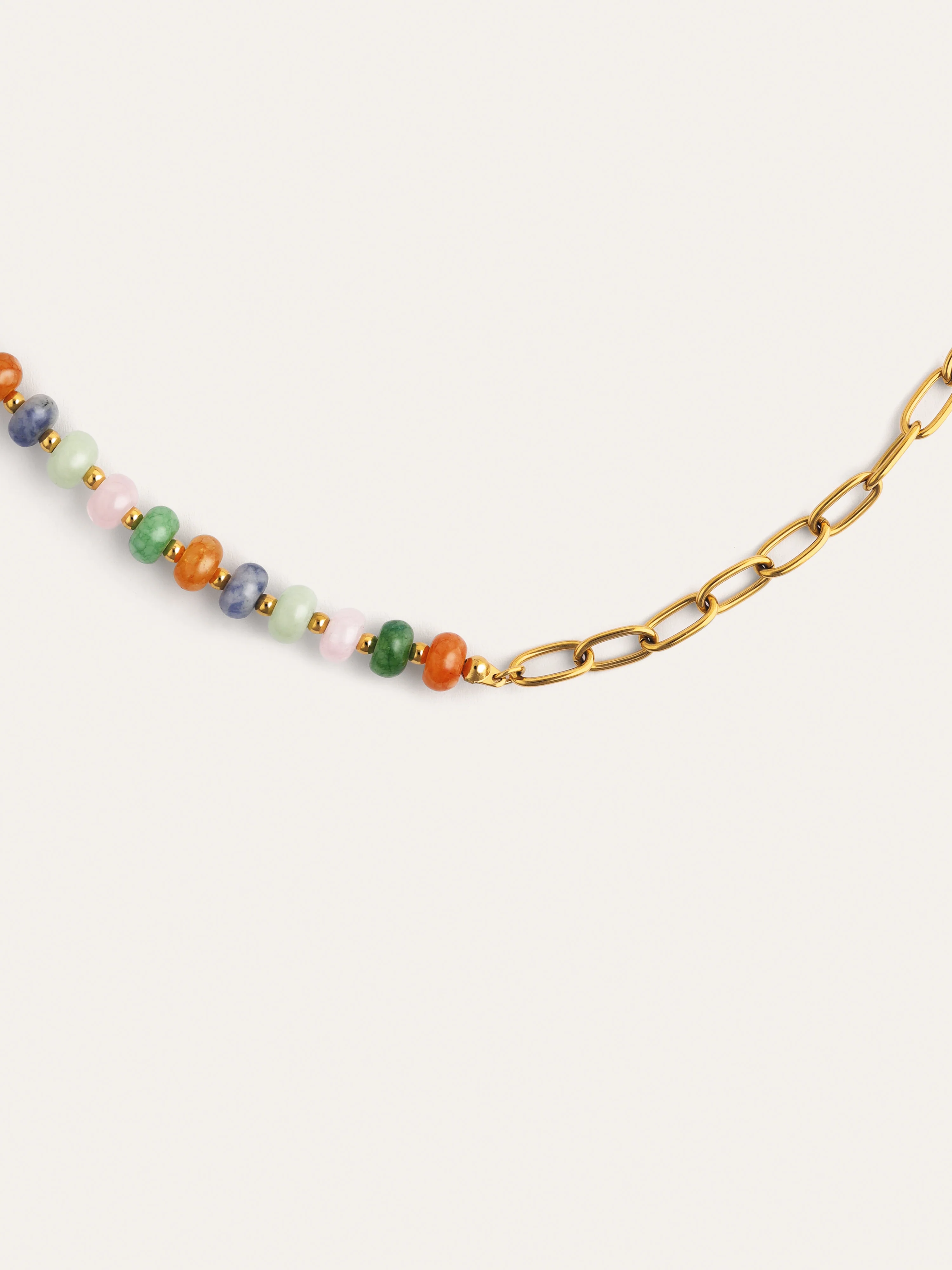 Collar Alpine Chic Stones Acero Baño Oro