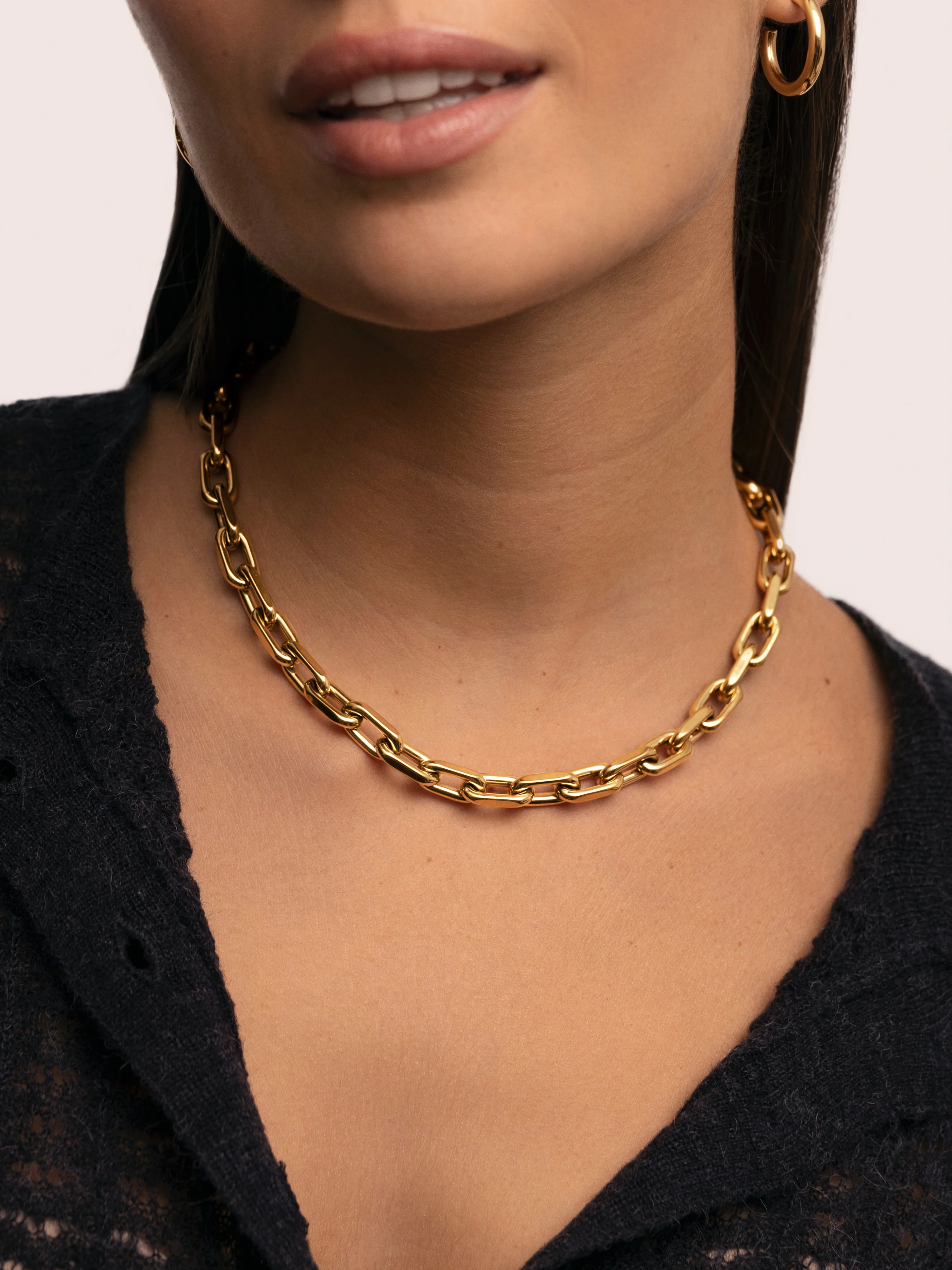 Collar Big Link Acero Baño Oro - Image 2