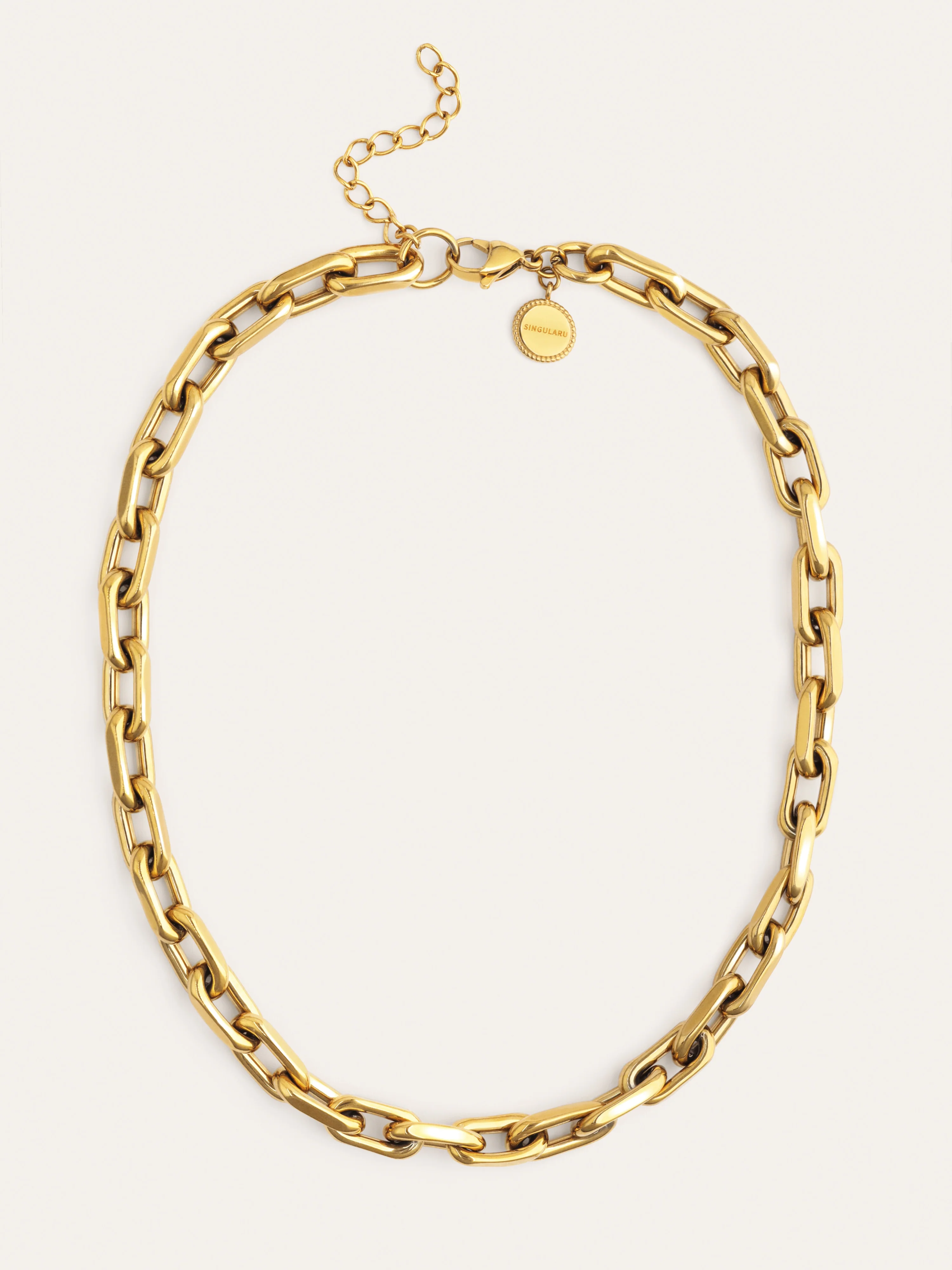 Collar Big Link Acero Baño Oro - Image 5