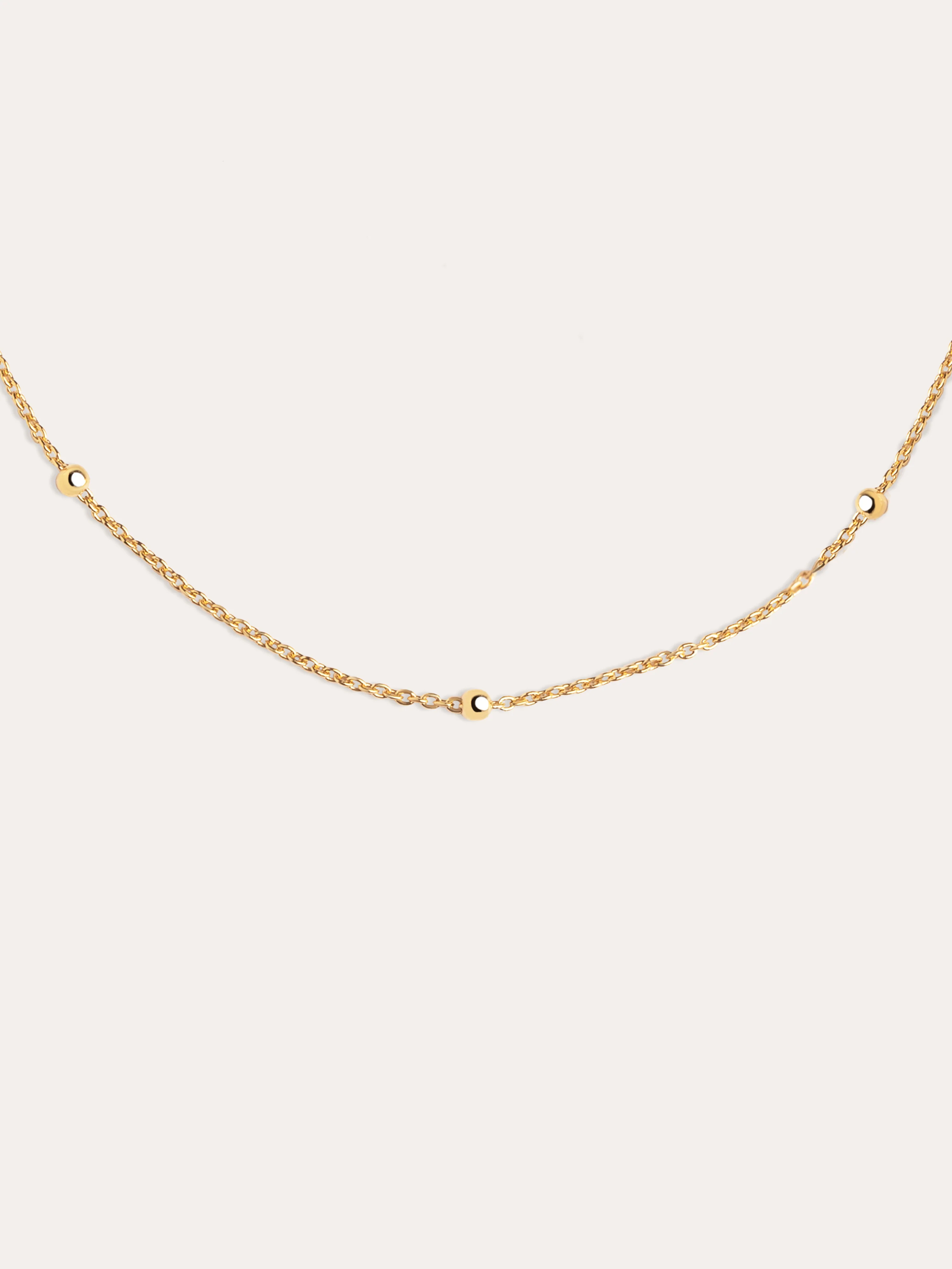 Collar Dots Plata Baño Oro