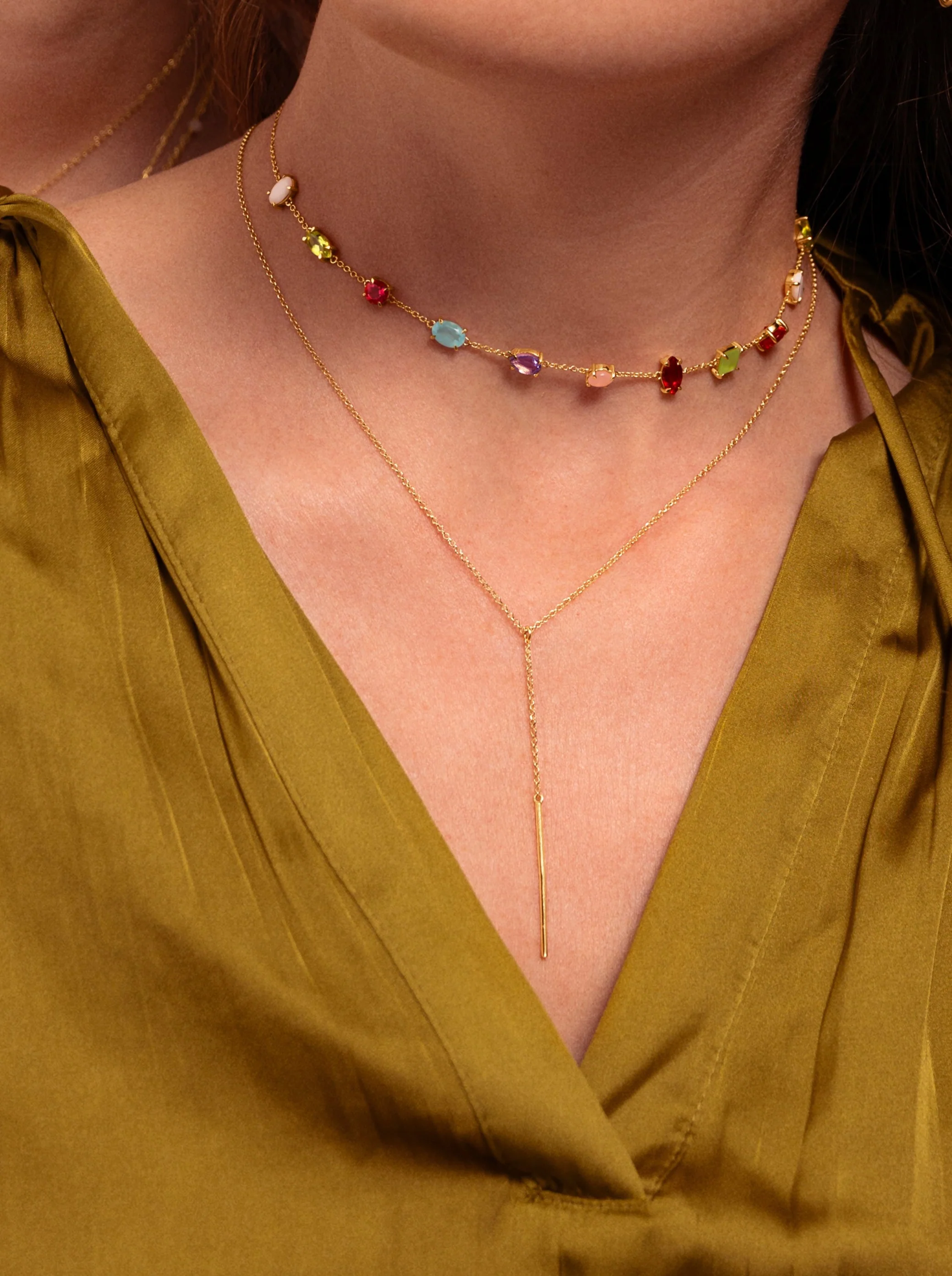 Collar Drop Orquidea Baño Oro - Image 5
