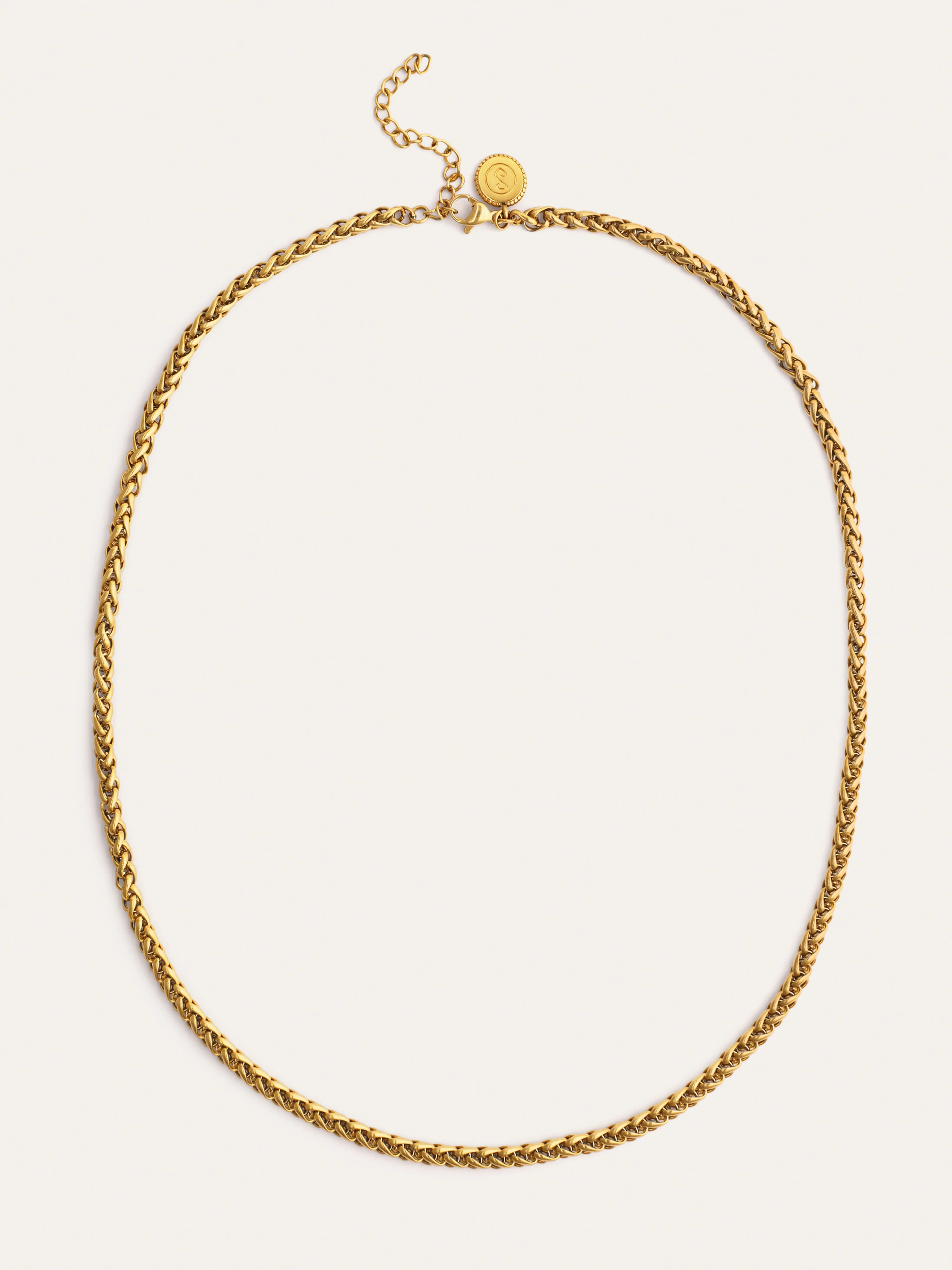Collar Fine Disco Acero Baño Oro - Image 6