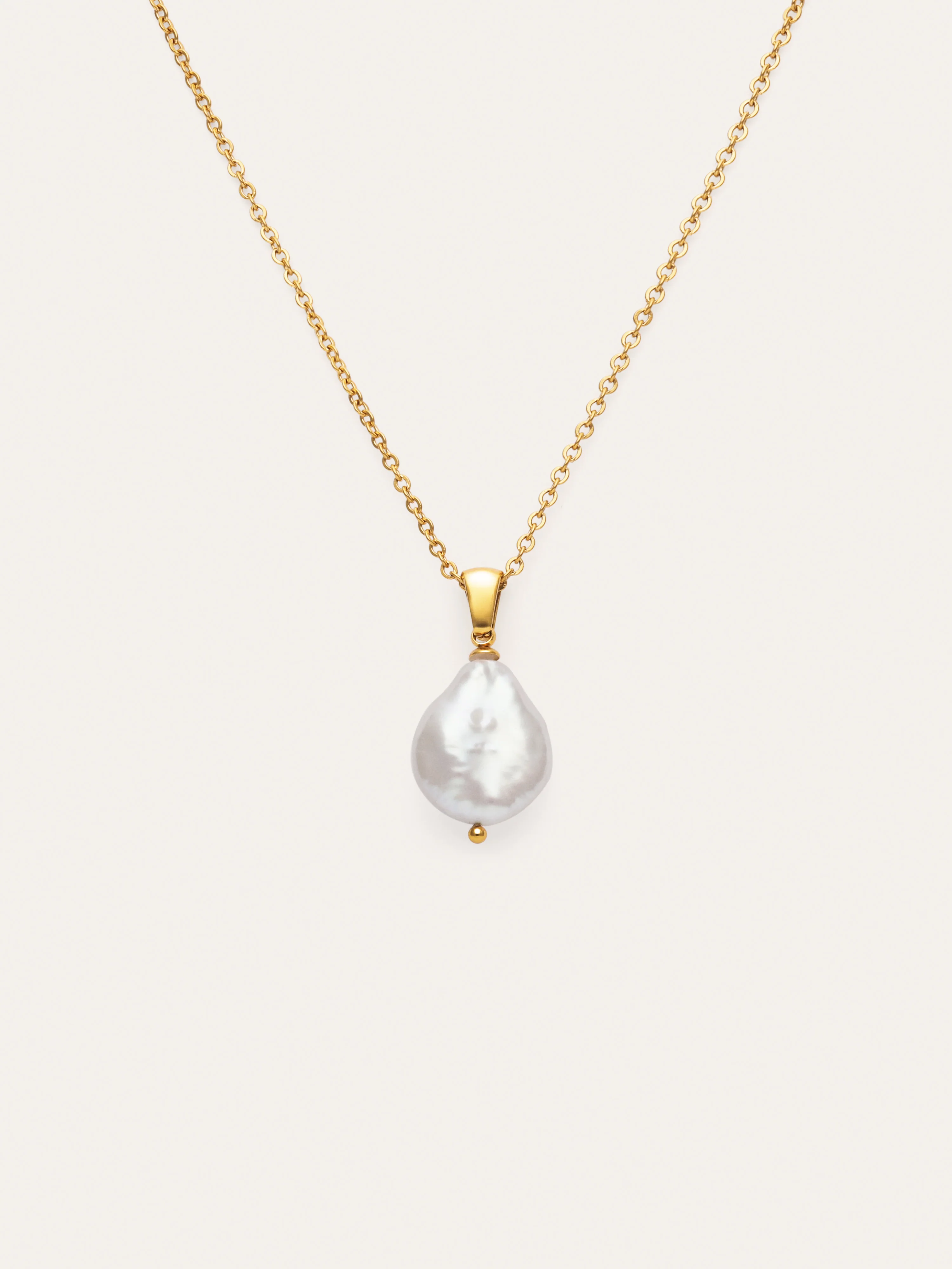 Collar Gala Perla Acero Baño Oro