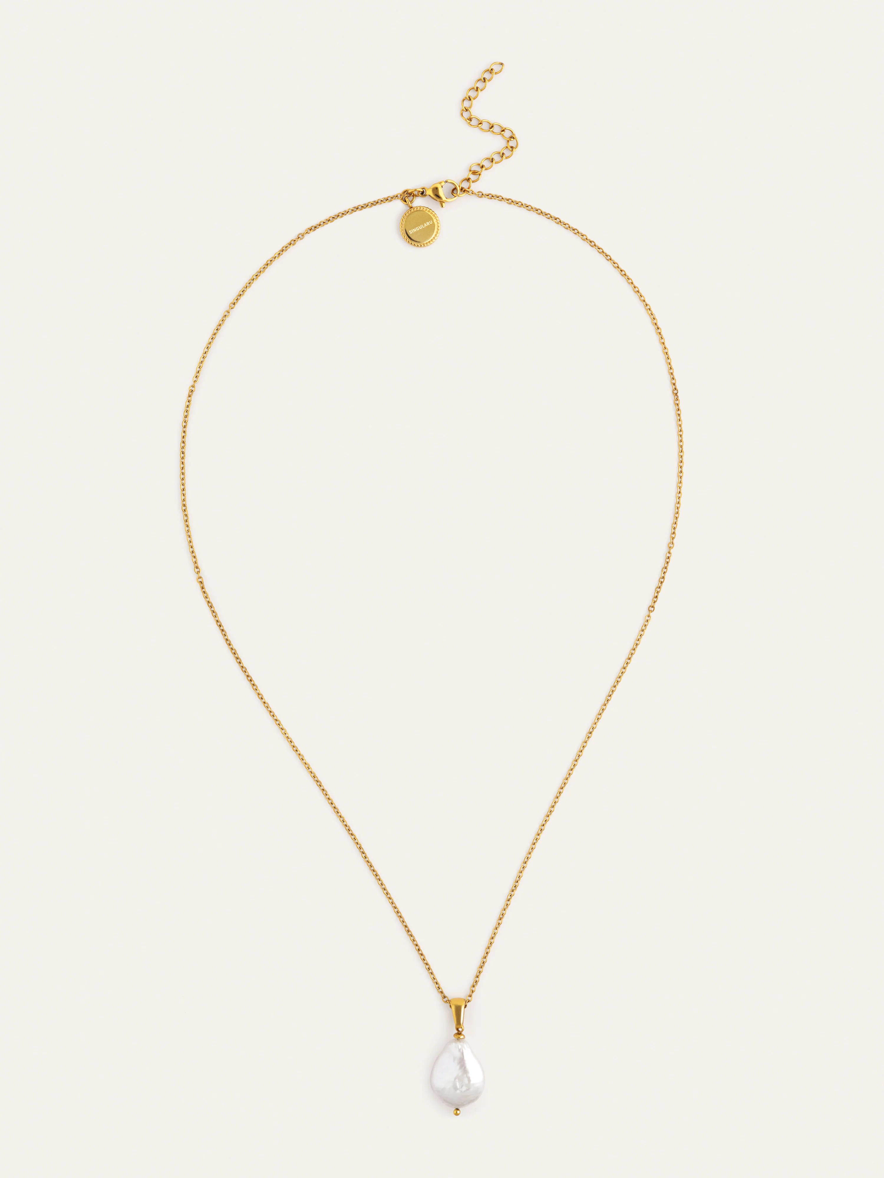 Collar Gala Perla Acero Baño Oro - Image 6