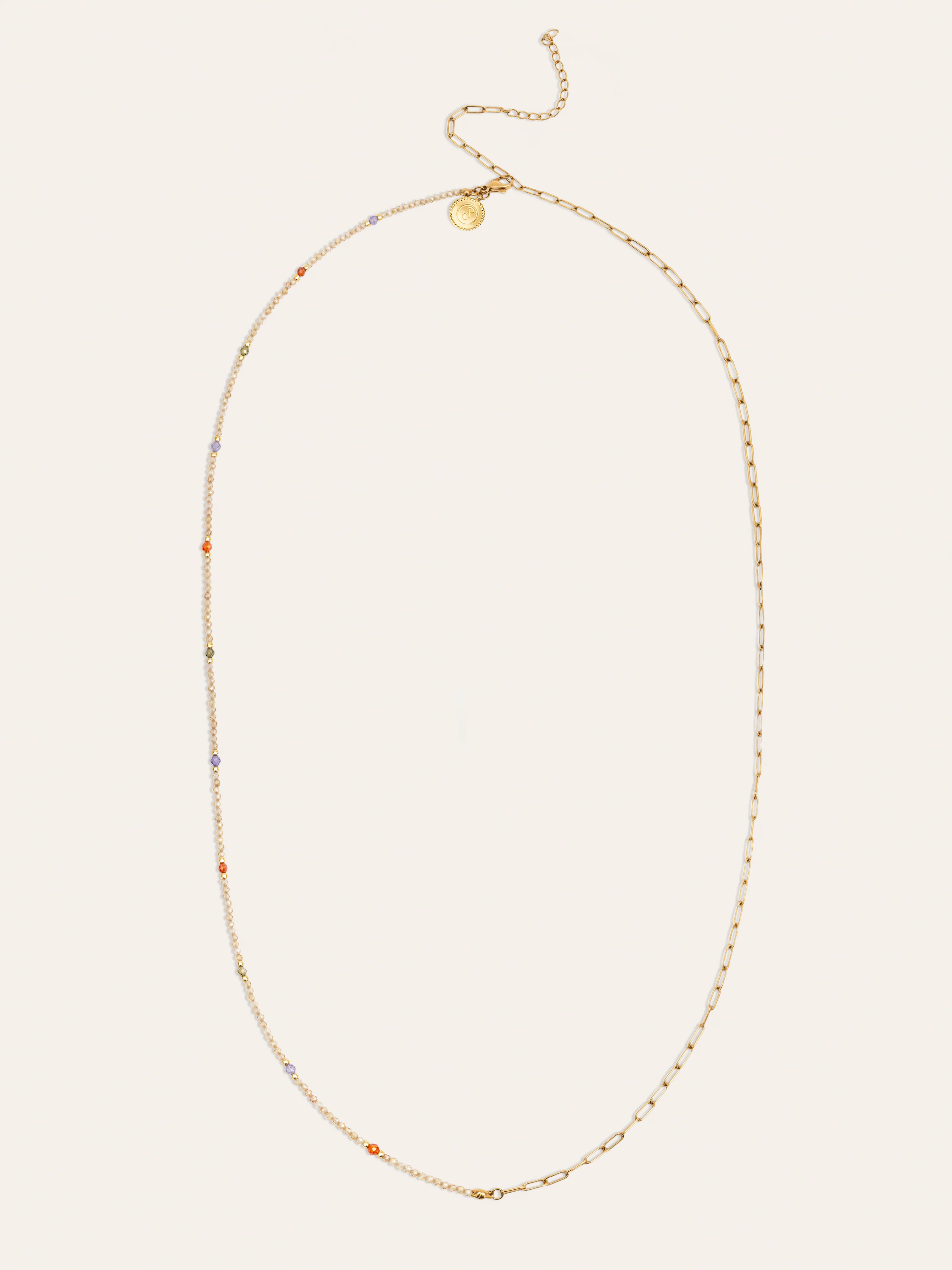 Collar Long Glam Acero Baño Oro - Image 5