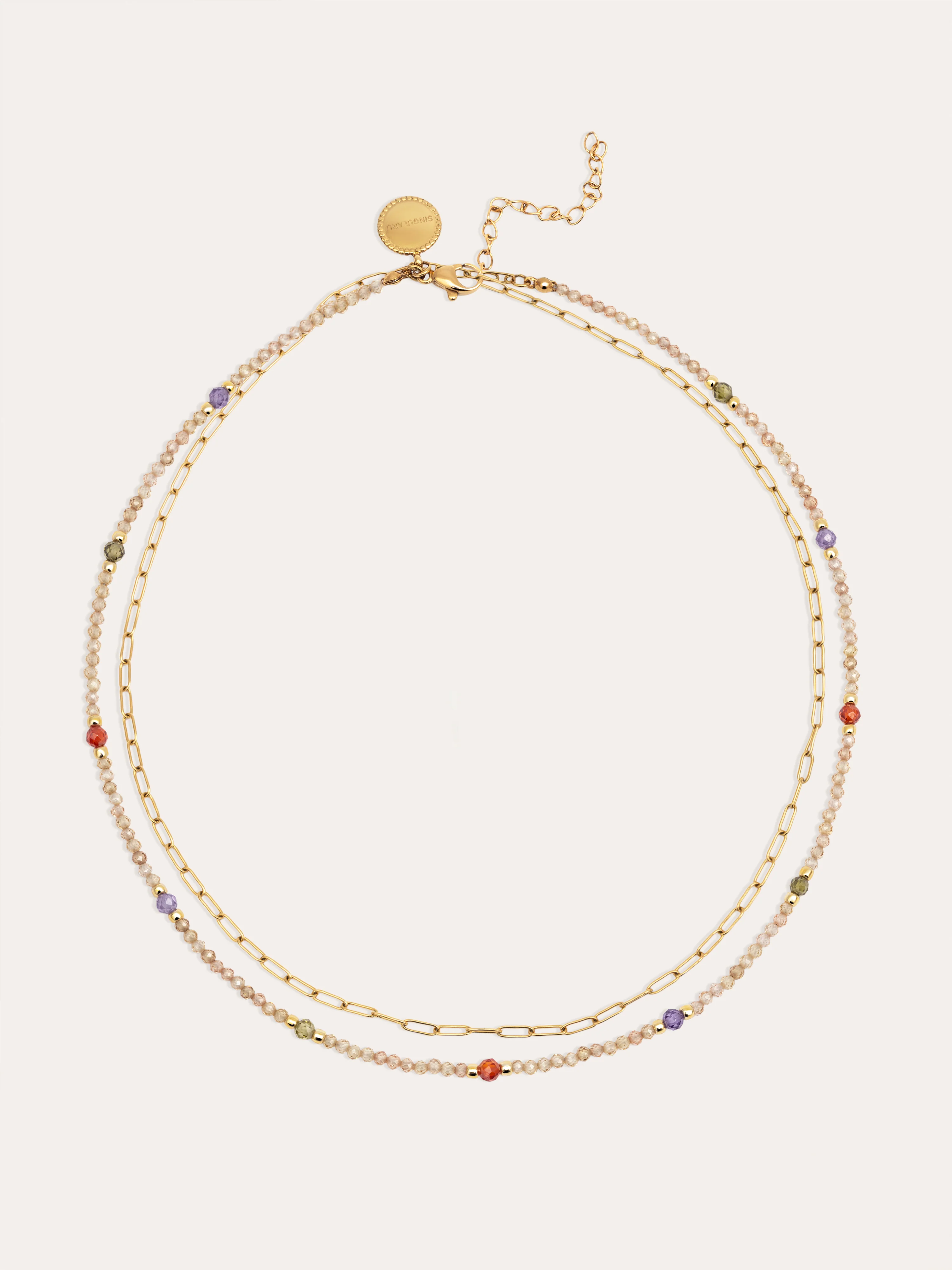 Collar Long Glam Acero Baño Oro - Image 8