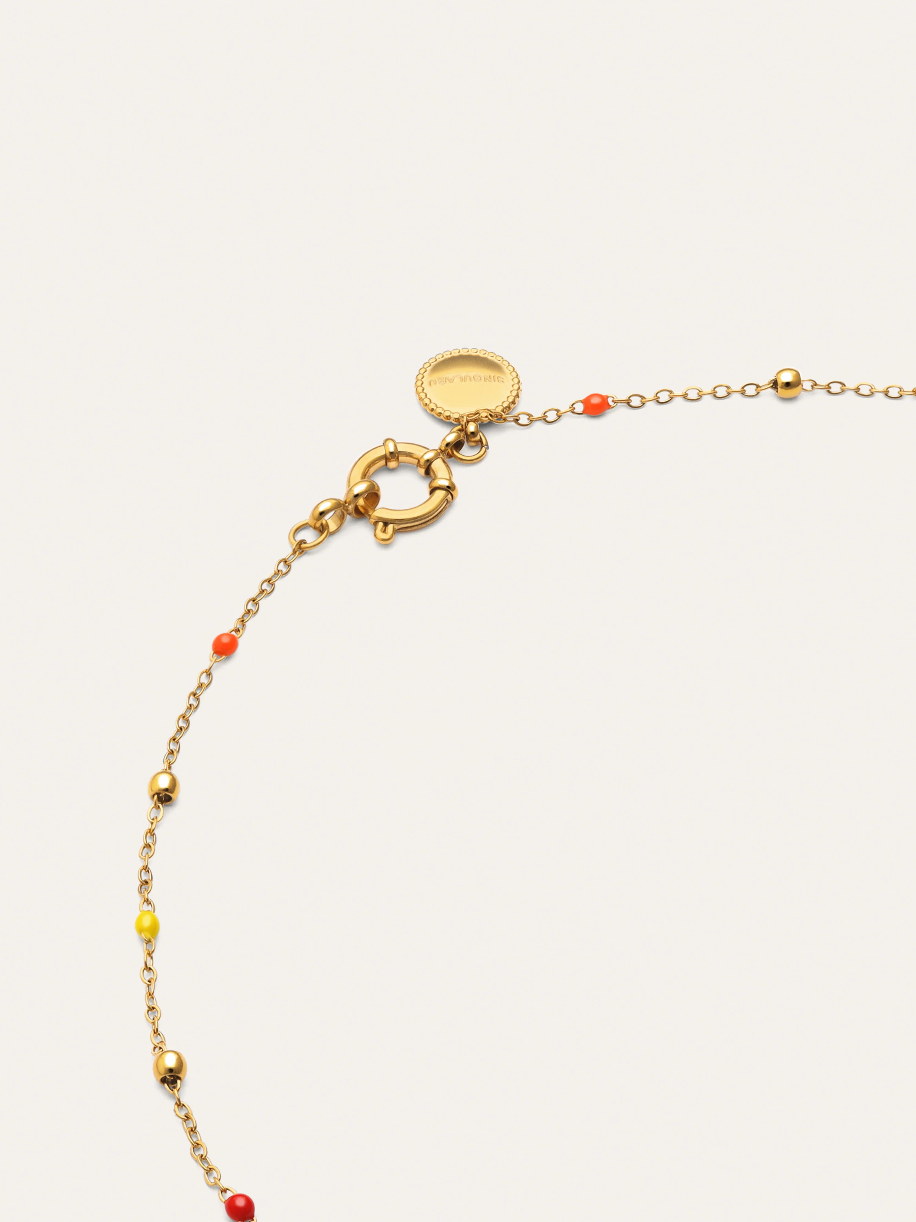 Collar Long Dots L Colors Enamel Acero Baño Oro - Image 3