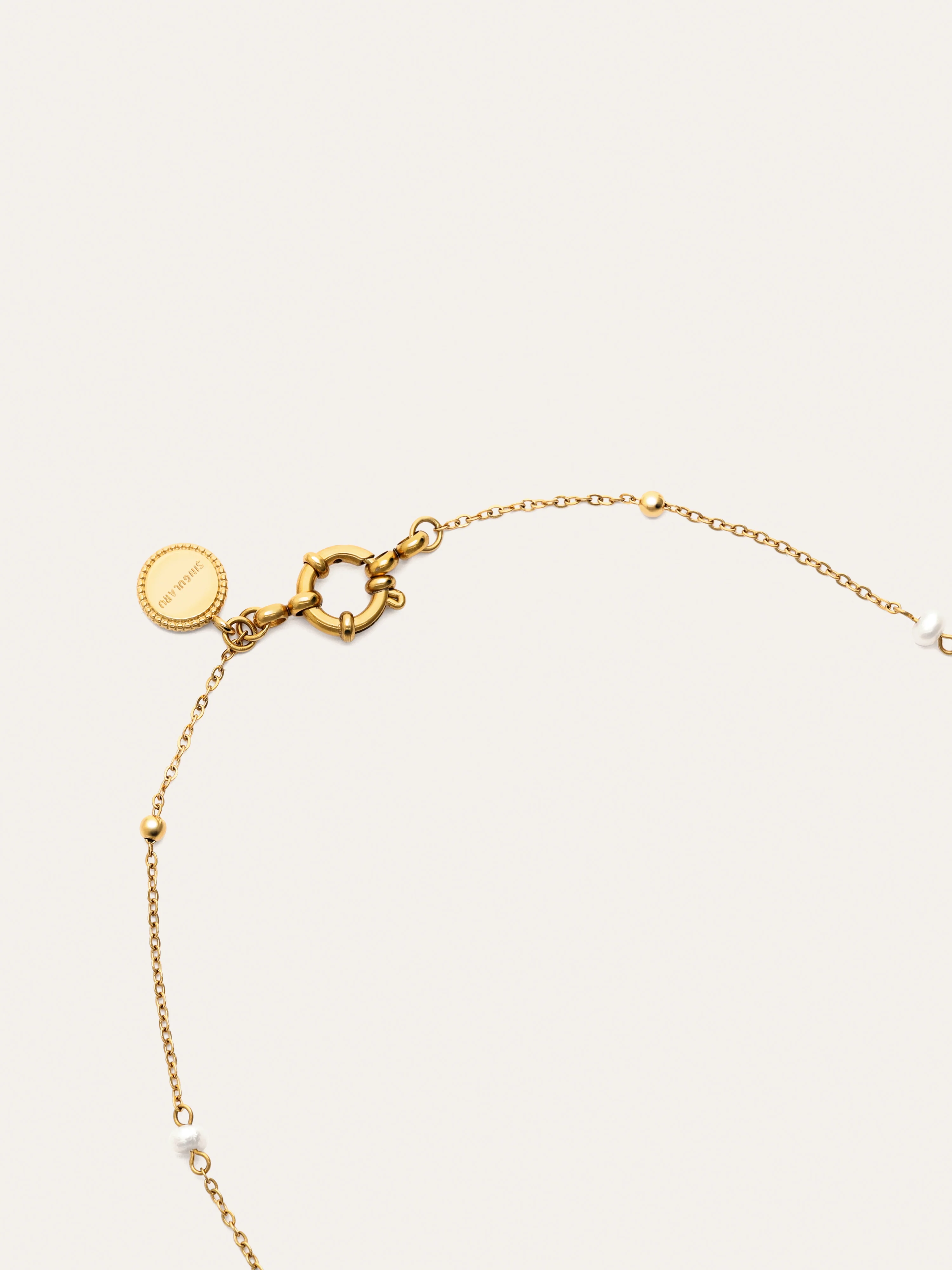 Collar Long Pearl Dots Acero Baño Oro - Image 3