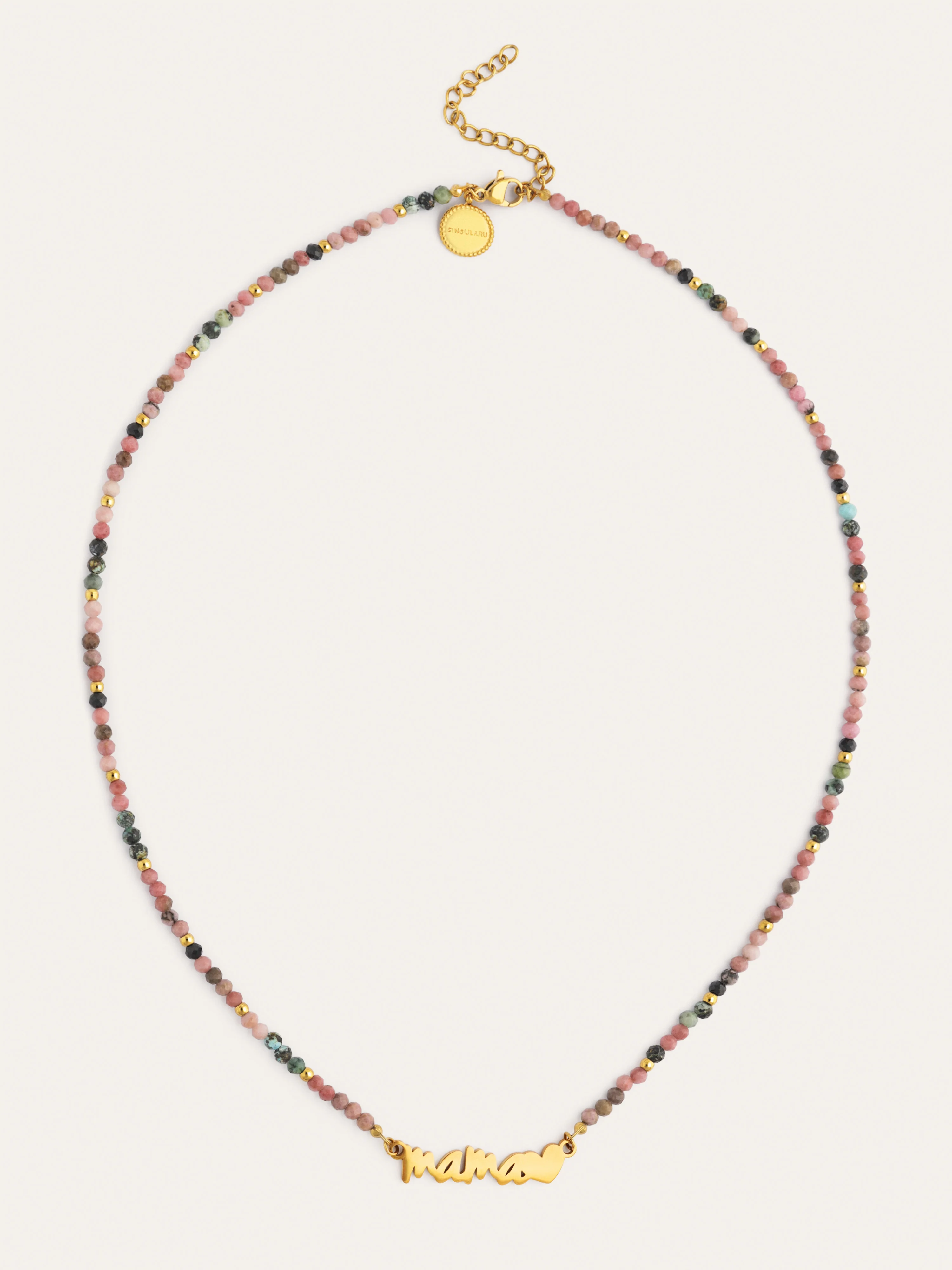 Collar Mamá Heart Tourmaline Acero Baño Oro - Image 5