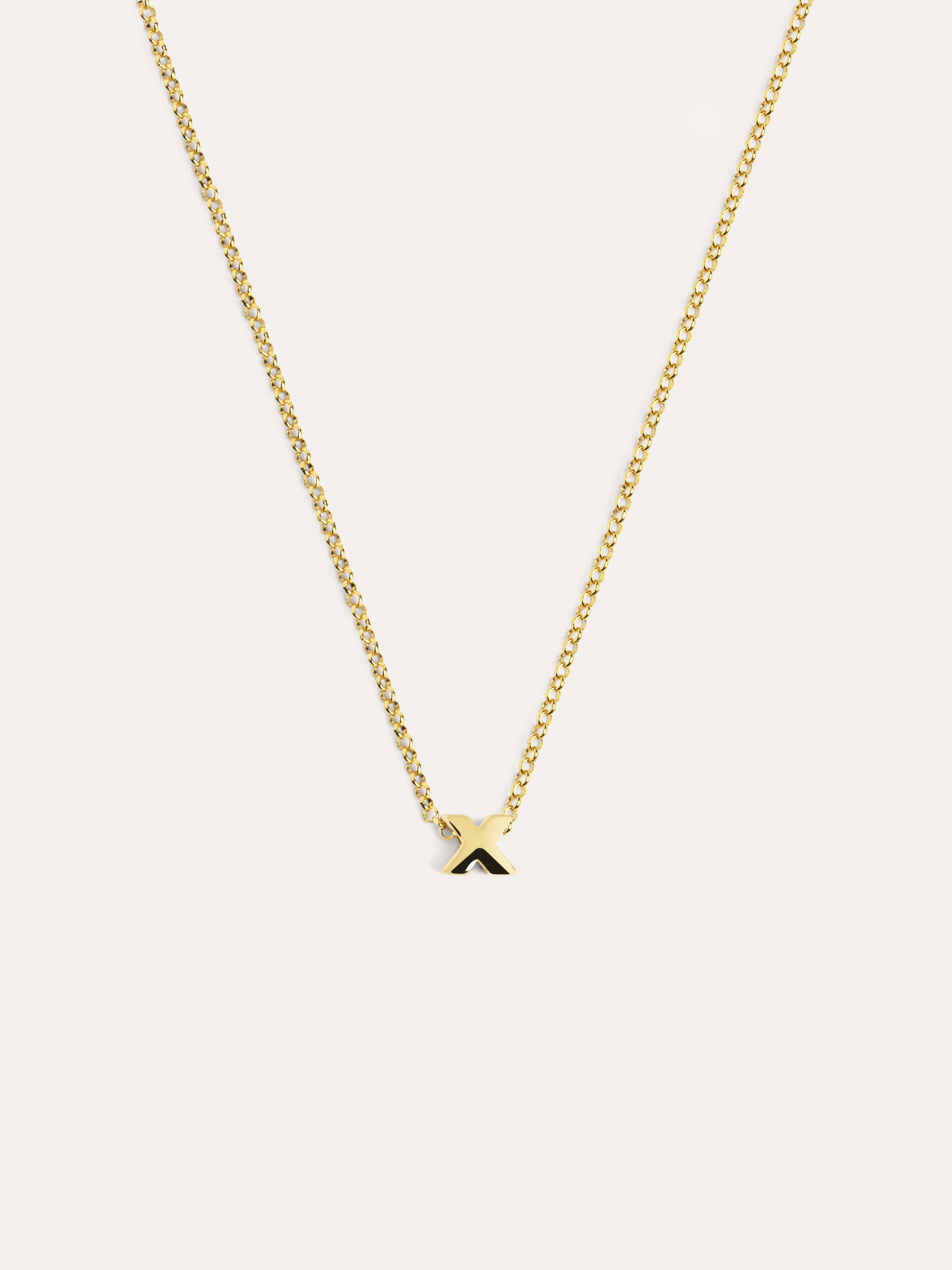 Collar Personalizado Single Letter Plata Baño Oro - Image 32