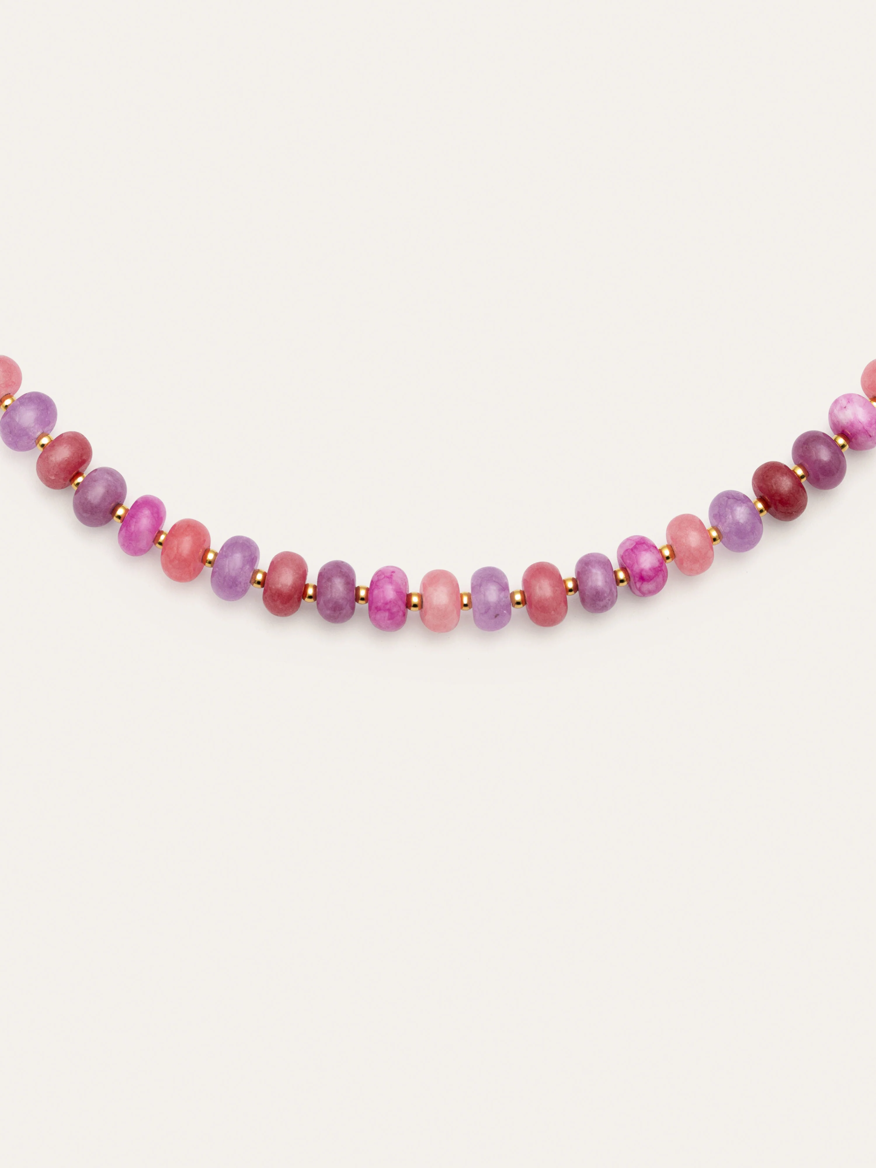 Collar Rosé Stones Acero Baño Oro