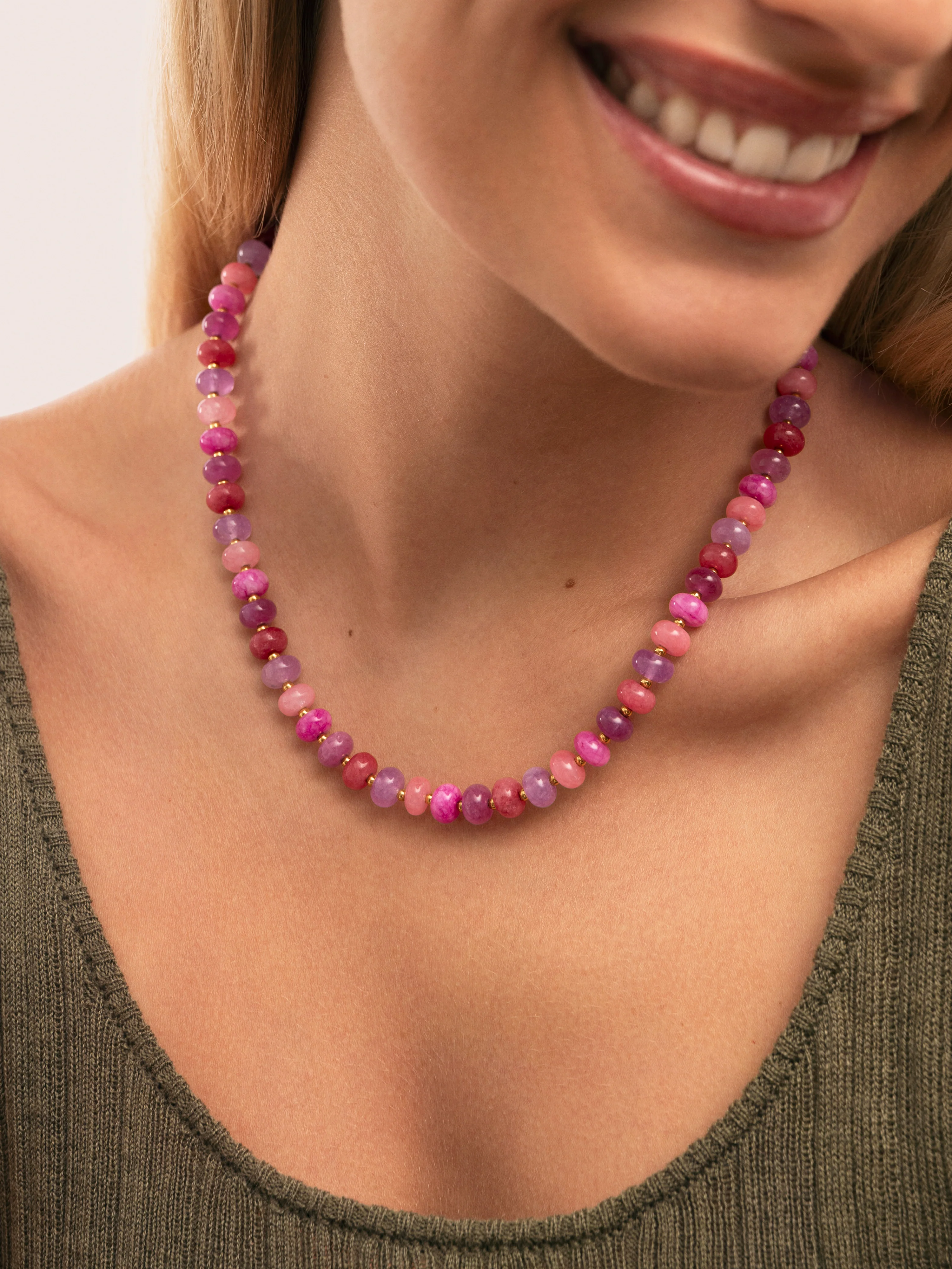 Collar Rosé Stones Acero Baño Oro - Image 2