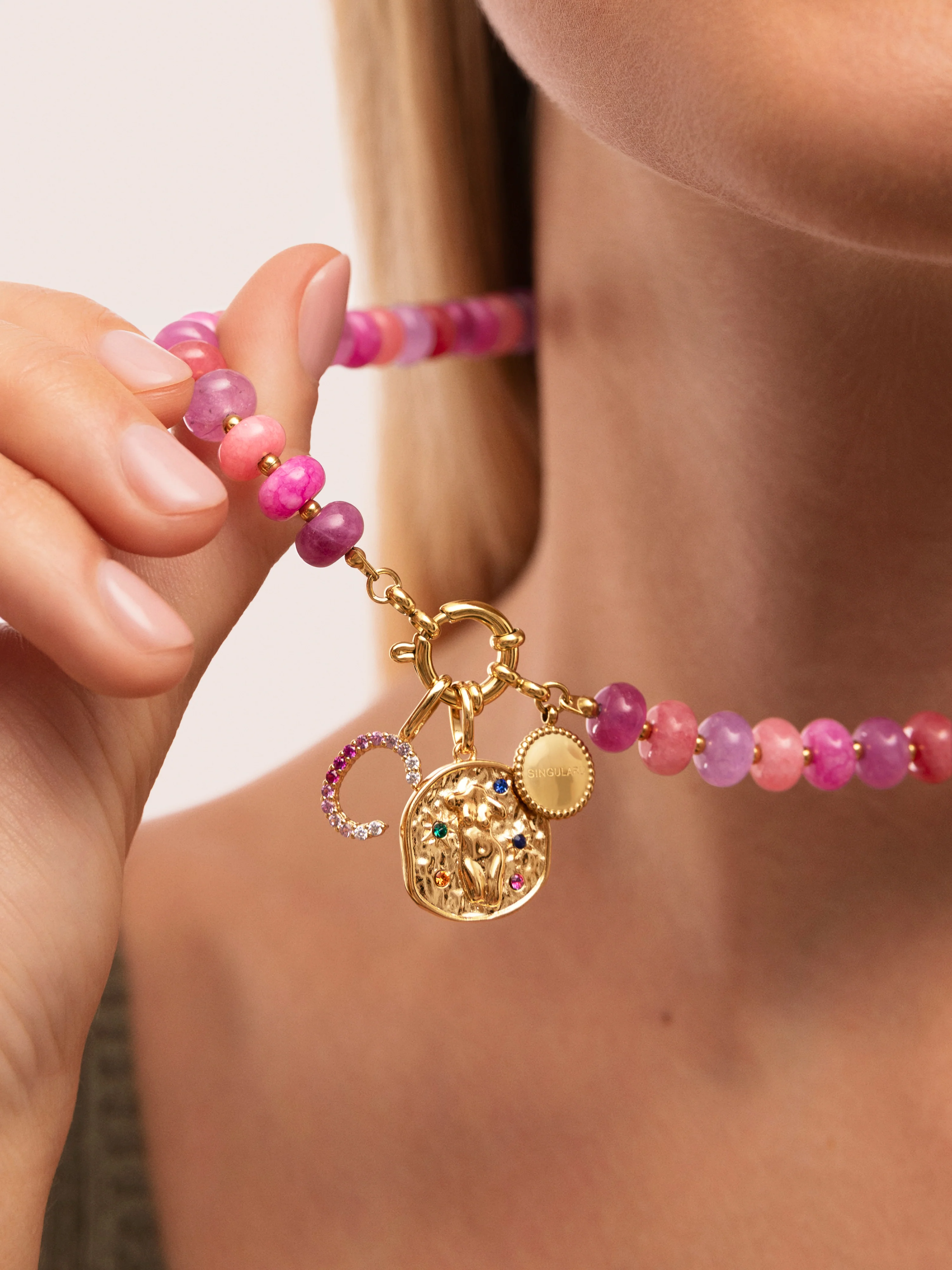 Collar Rosé Stones Acero Baño Oro - Image 4