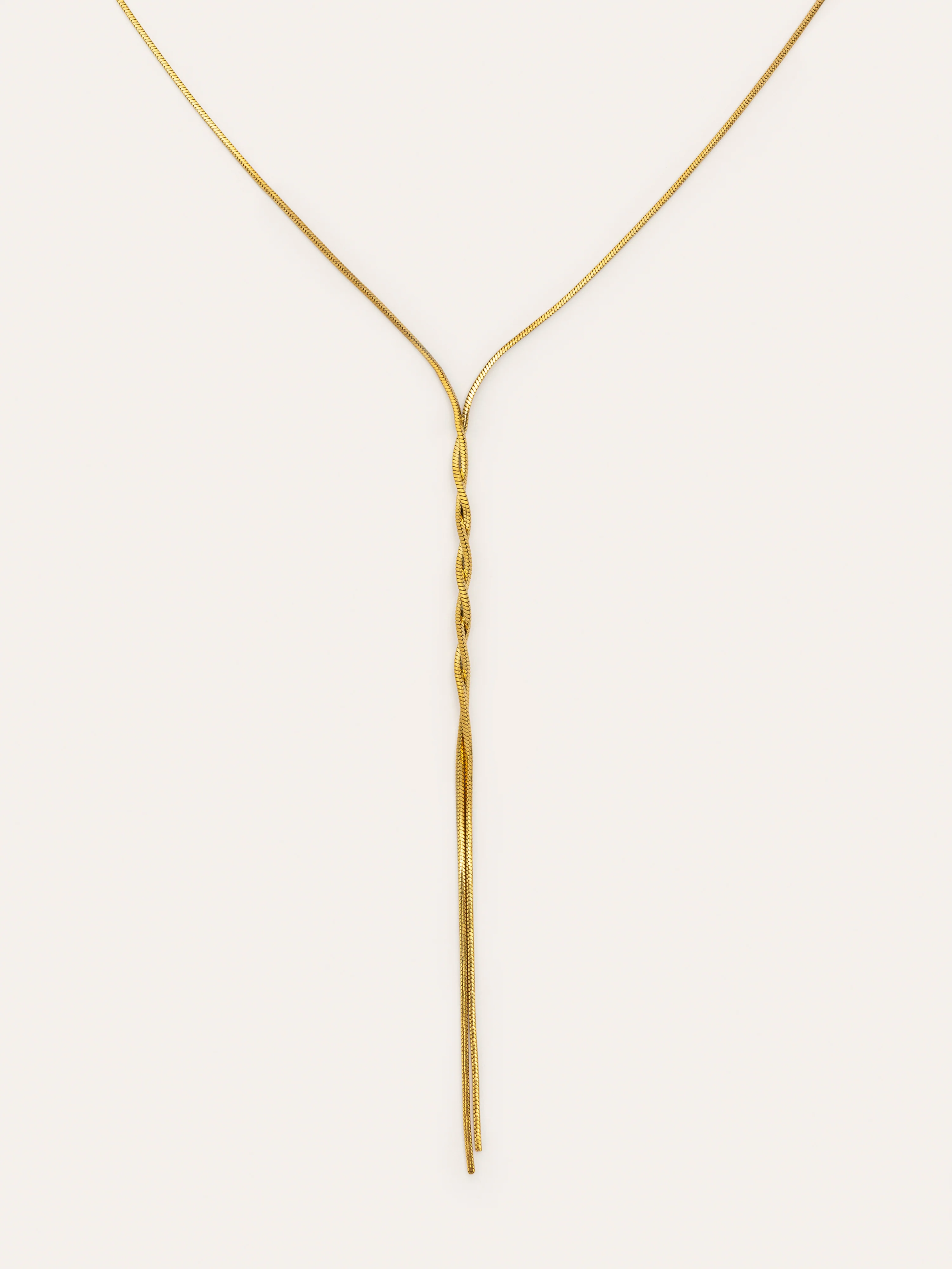 Collar Y Fine Tressia Acero Baño Oro