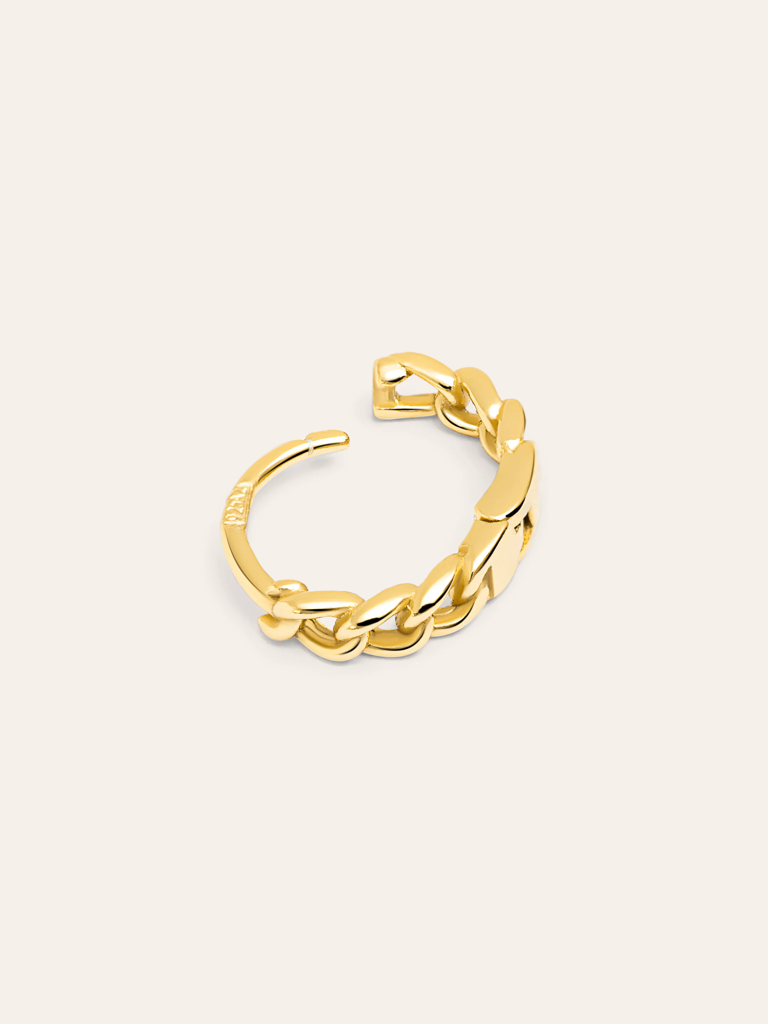 Pendiente Suelto Aro Chain S Plata Baño Oro - Image 3