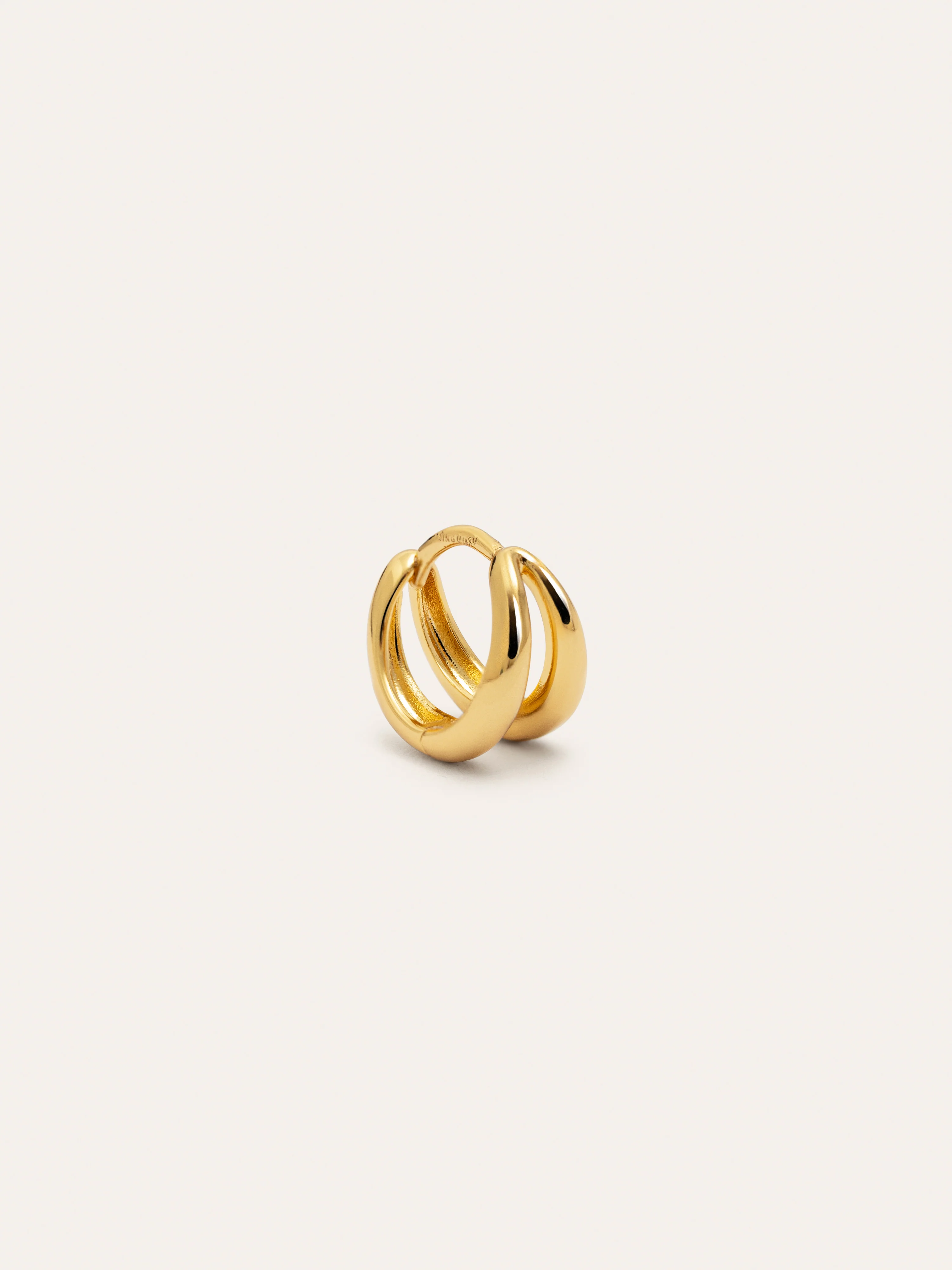 Pendiente Suelto Double Loop Baño Oro