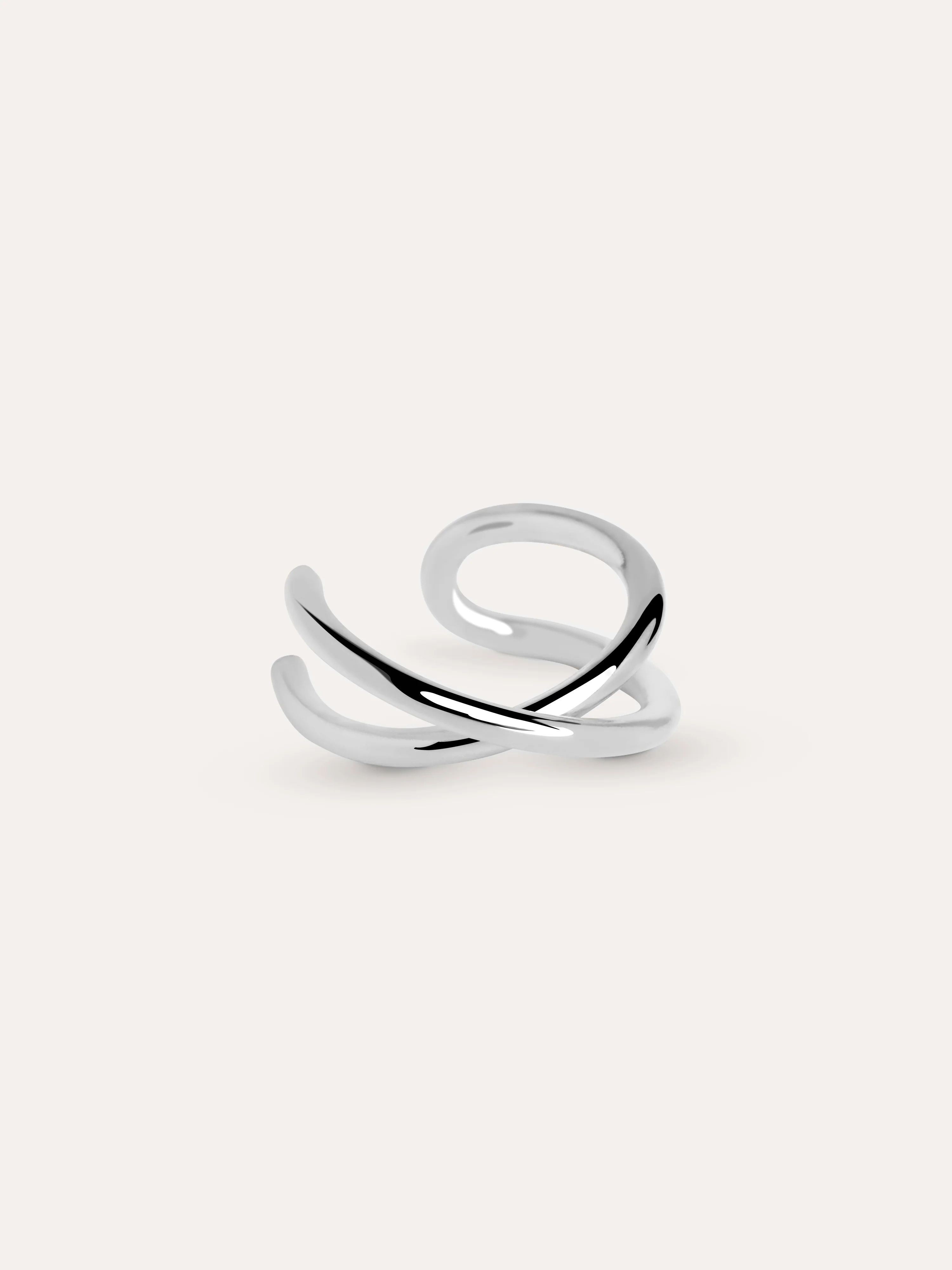Pendiente Suelto Ear Cuff Cross Plata - Image 3