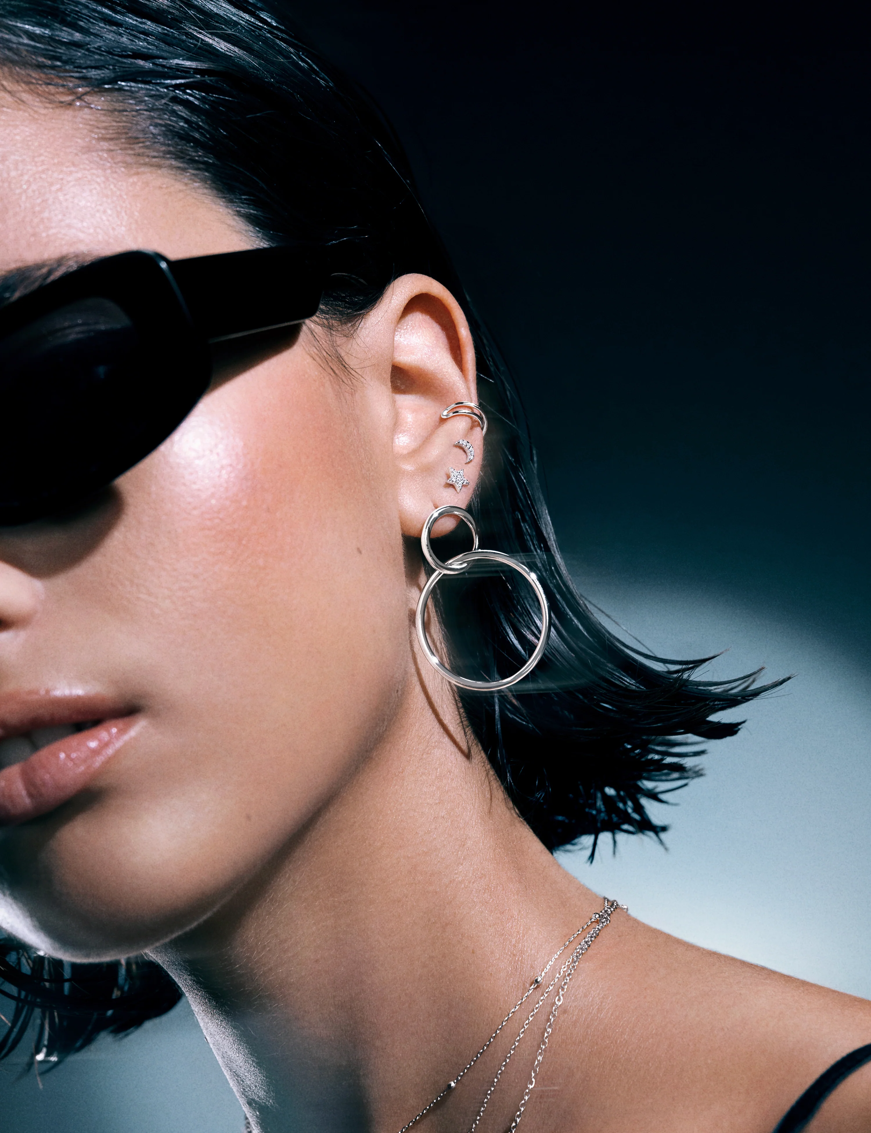 Pendiente Suelto Ear Cuff Cross Plata - Image 4