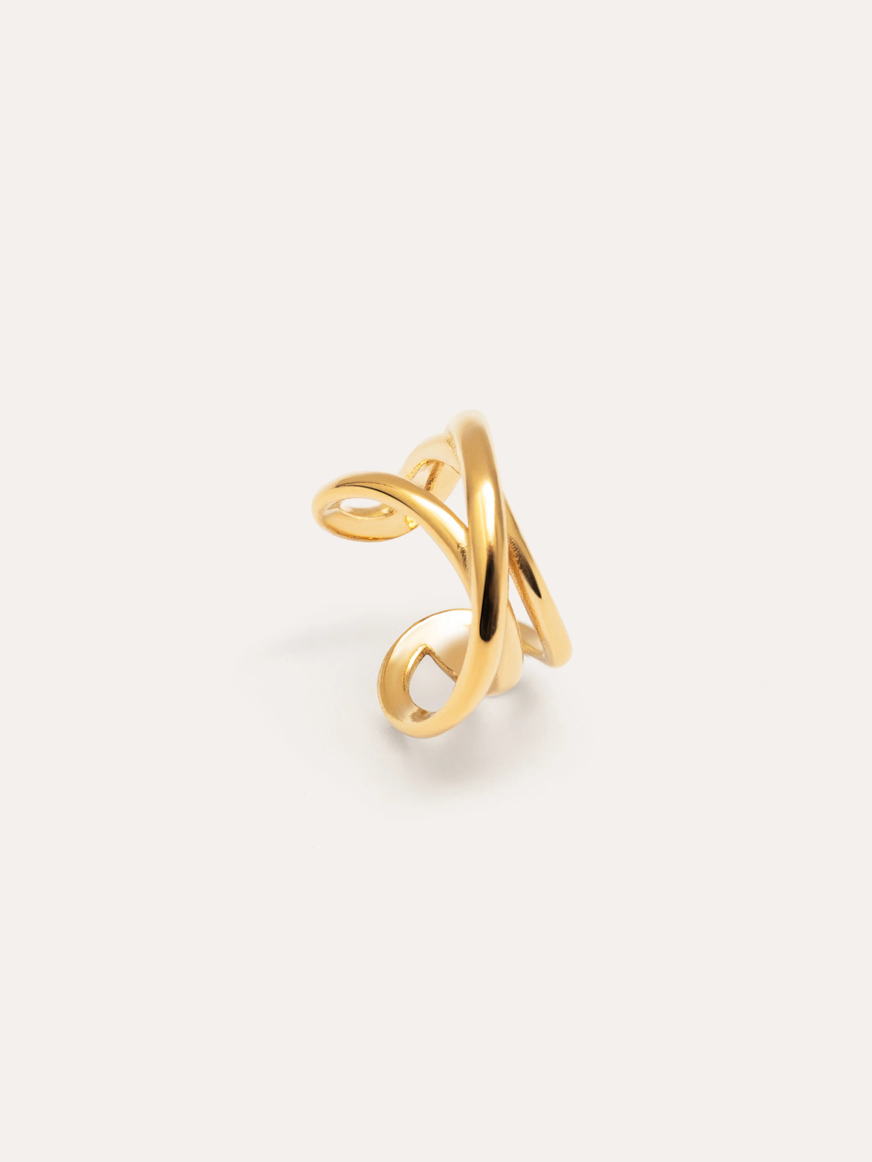 Pendiente Suelto Ear Cuff Triple Cross Baño Oro - Image 3