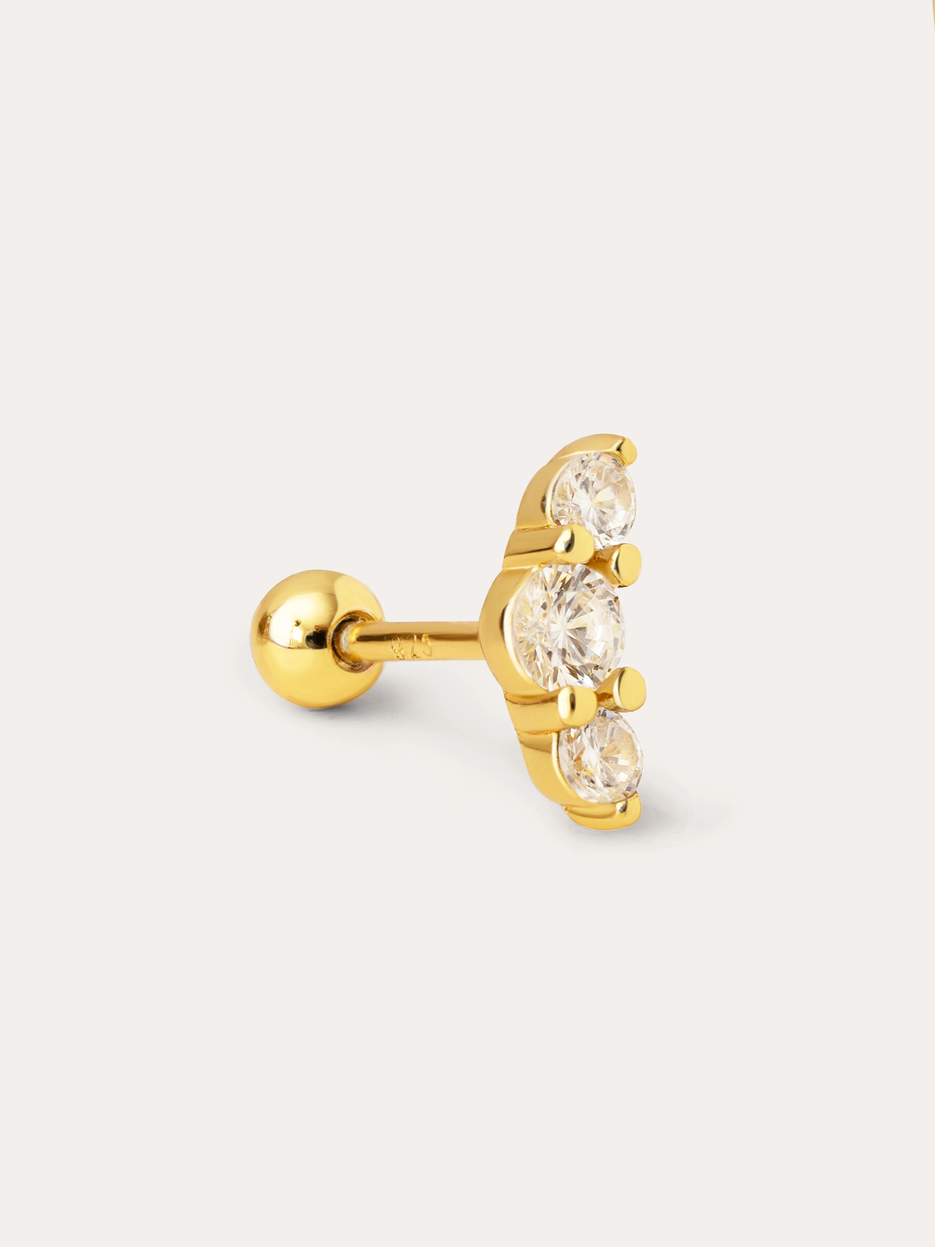 Pendiente Suelto Freesia Spark Plata Baño Oro - Image 7